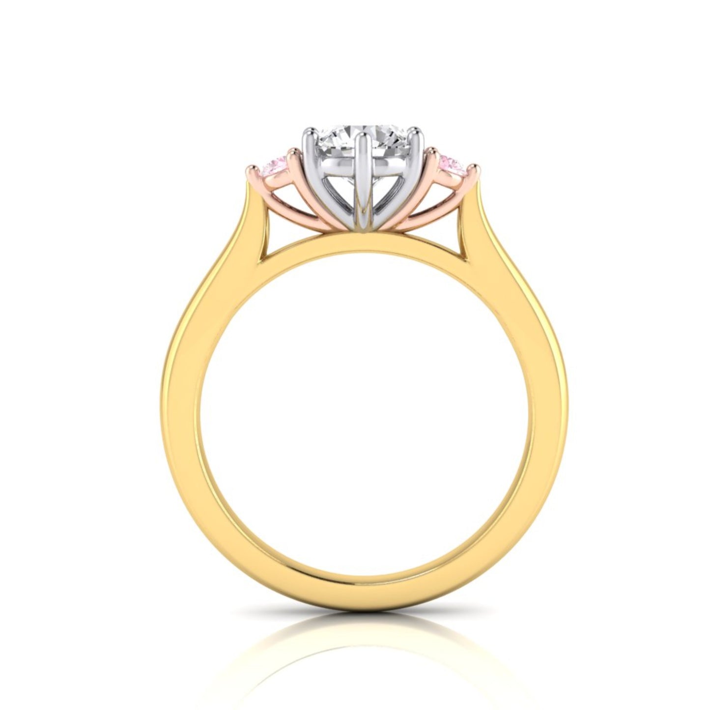 Heidi Pink & White Diamond Trilogy Ring