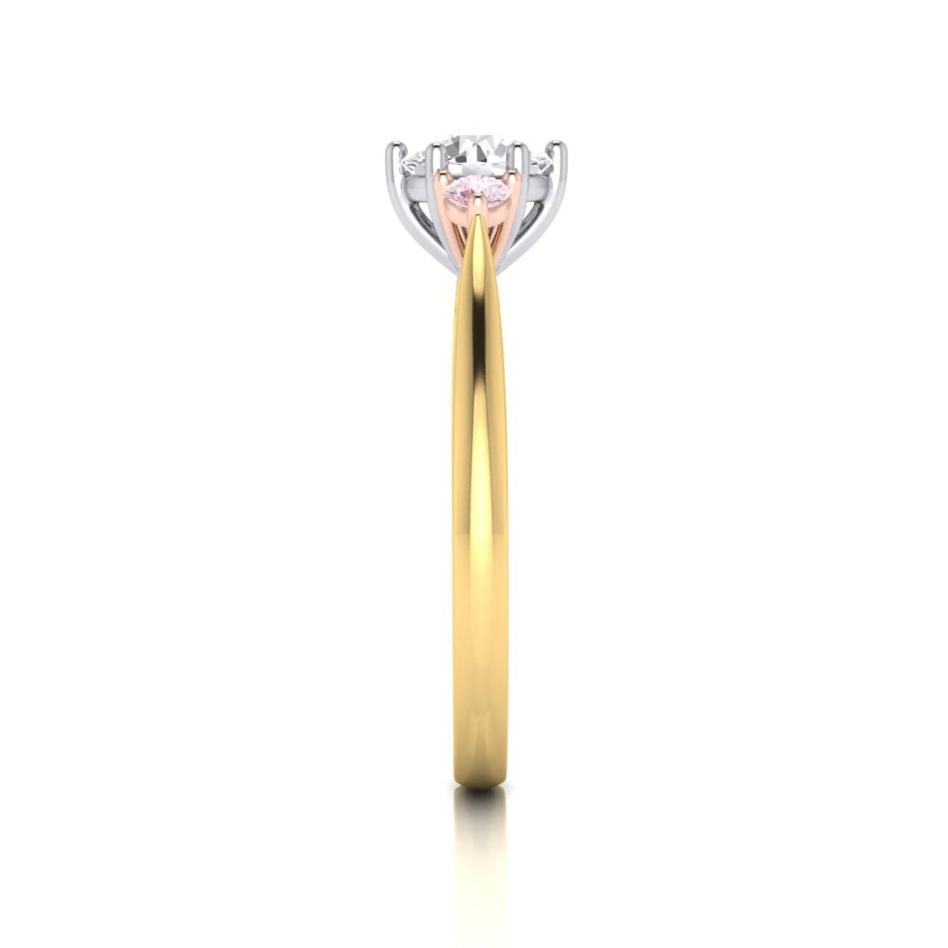 Heidi Pink & White Diamond Trilogy Ring