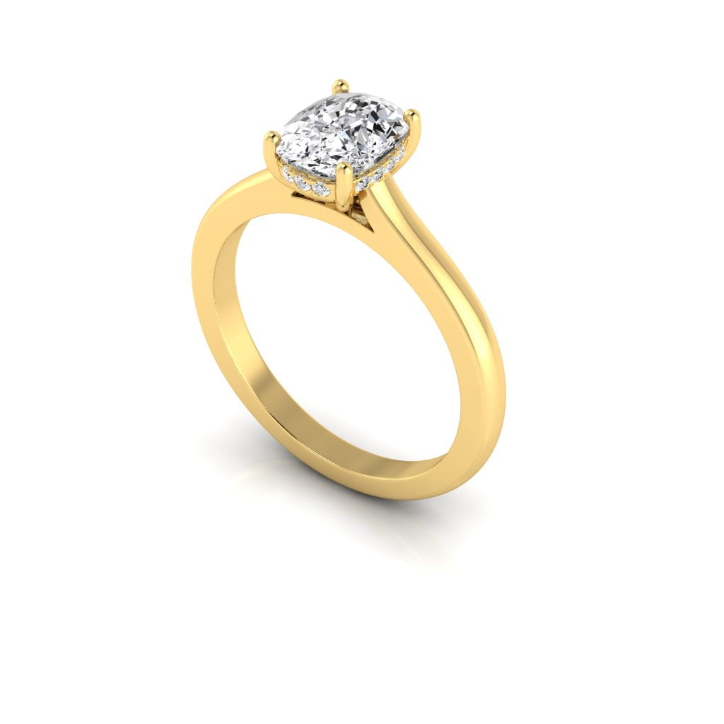 Kara Cushion Hidden Halo Ring