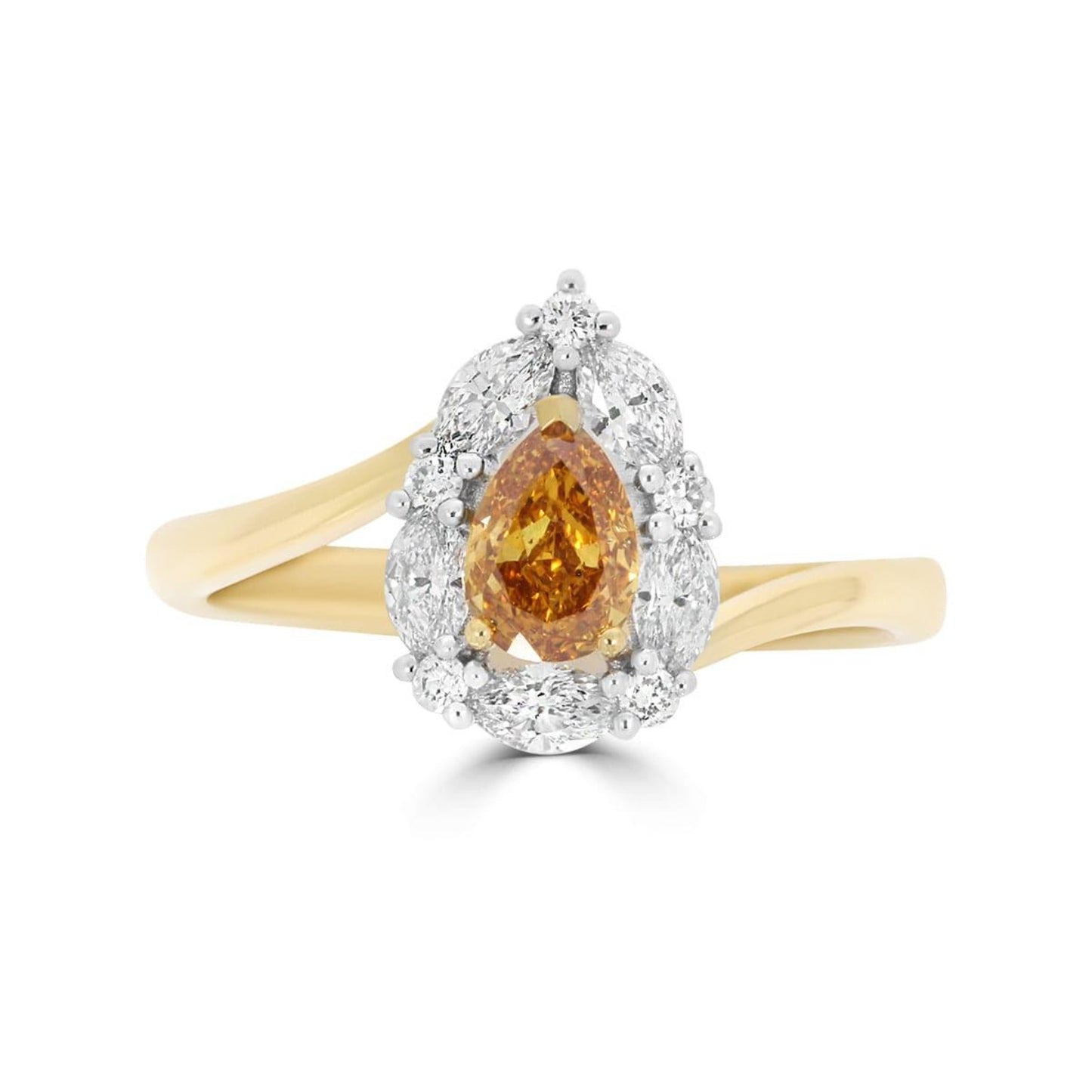 Natural Fancy Deep Yellow-Orange Pear Diamond - Rosendorff Diamond Jewellers