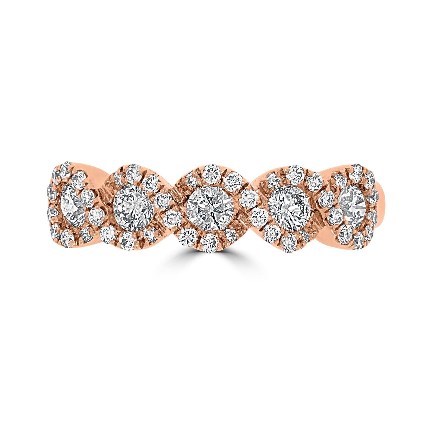 Twist Halo Diamond Ring | Rose Gold - Rosendorff Diamond Jewellers