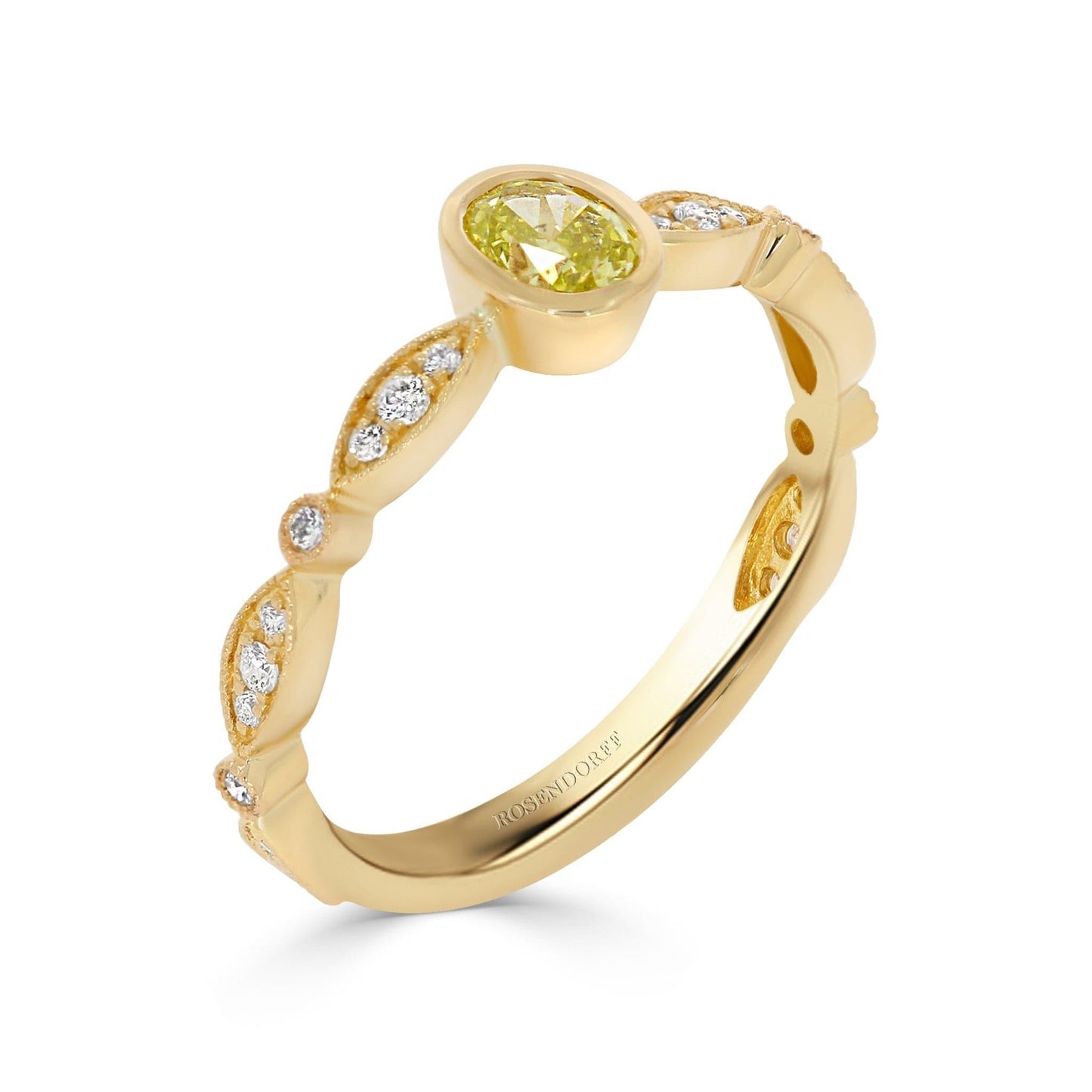 Fancy Intense Yellow Green Diamond Ring - Rosendorff Diamond Jewellers