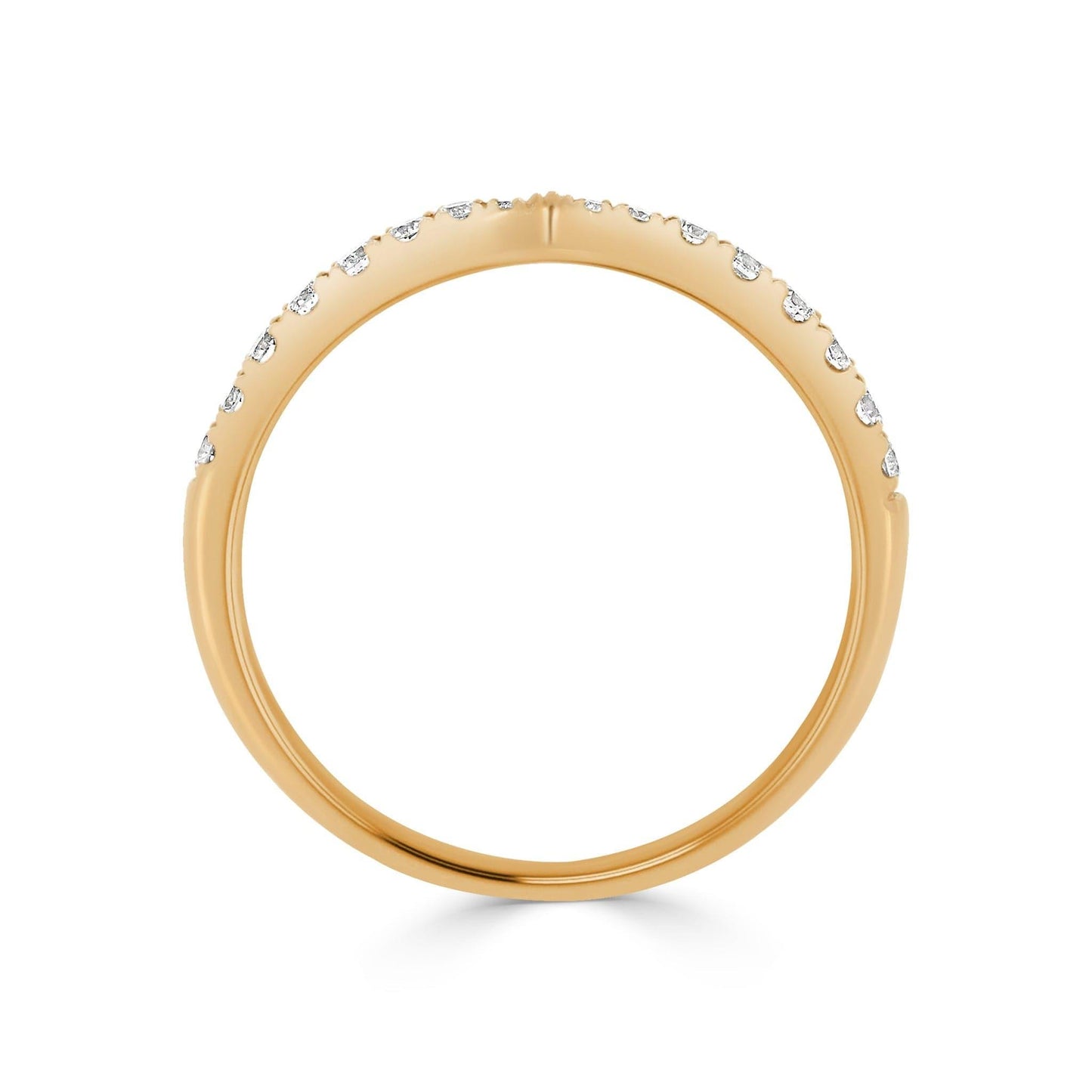 Bow-Tie Claw Set Band in Yellow Gold - Rosendorff Diamond Jewellers