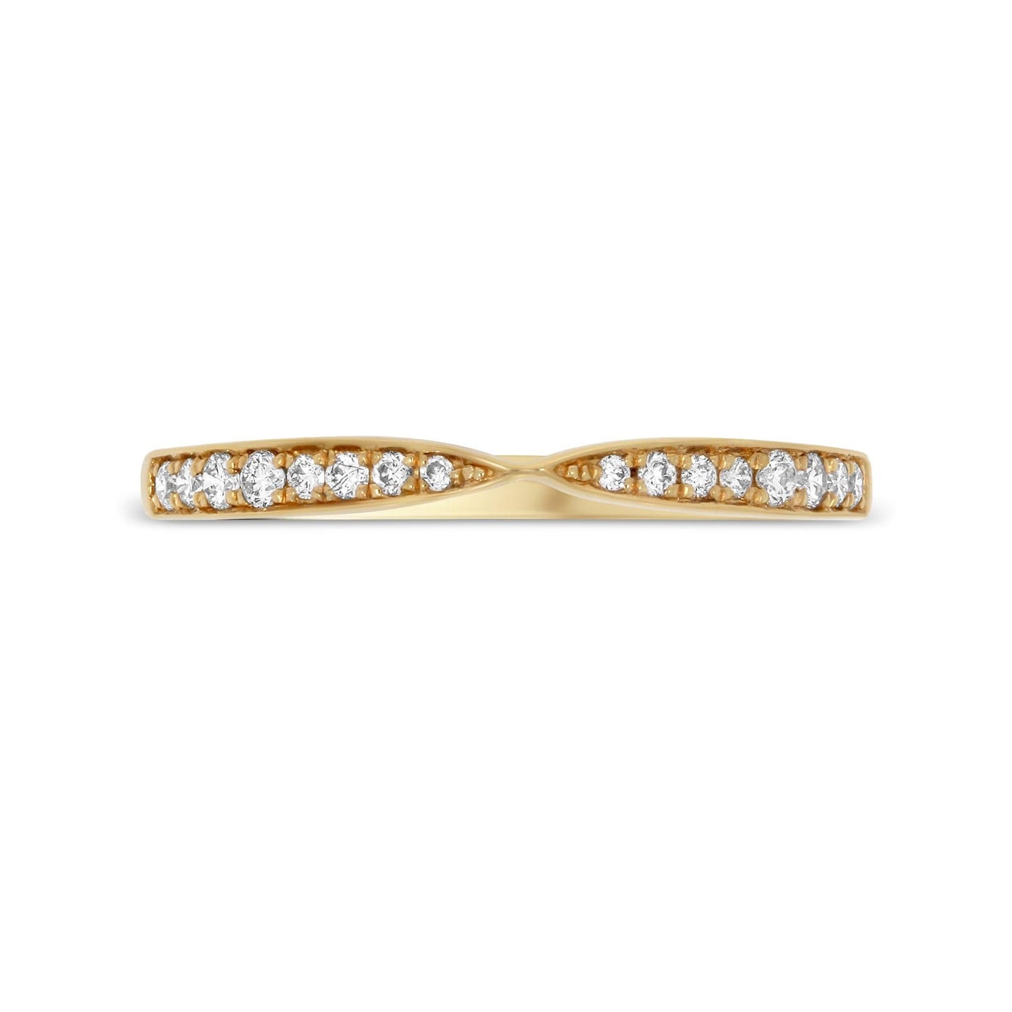 Bow-Tie Pave Set Band in Yellow Gold - Rosendorff Diamond Jewellers