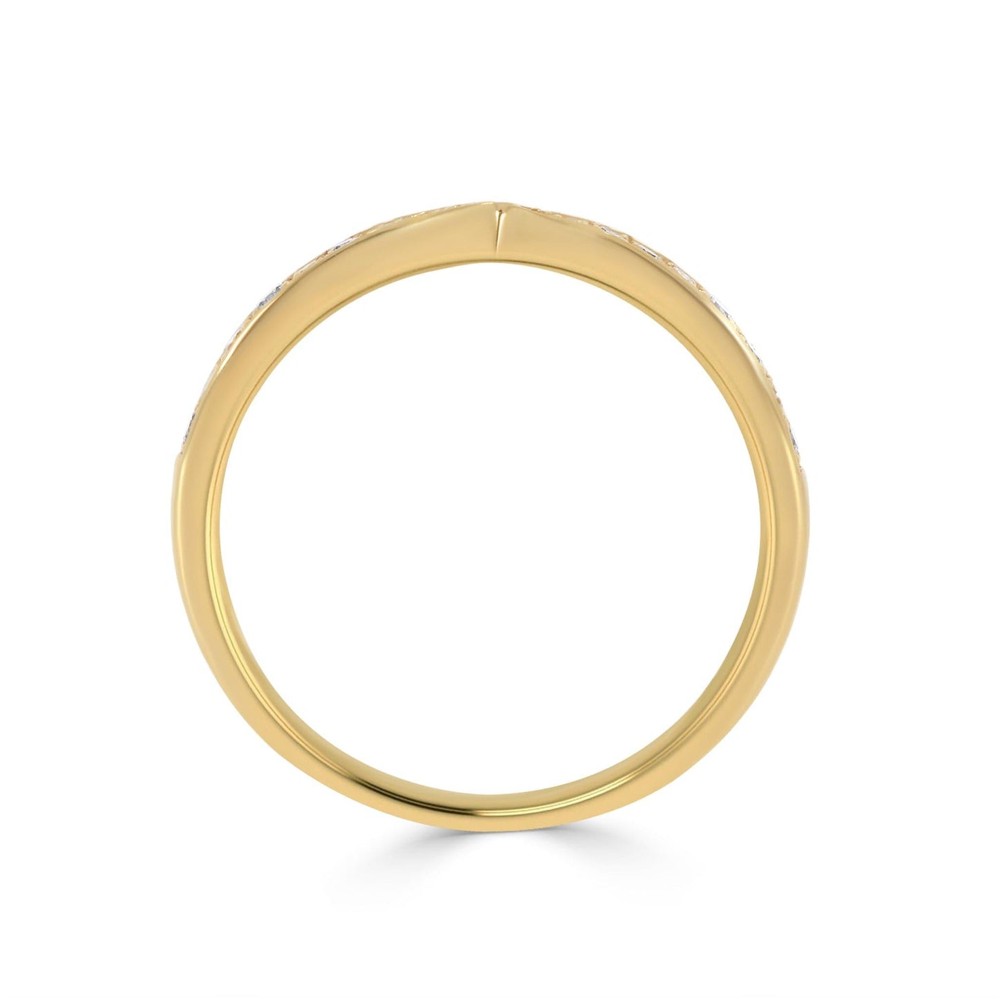 Bow-Tie Pave Set Band in Yellow Gold - Rosendorff Diamond Jewellers