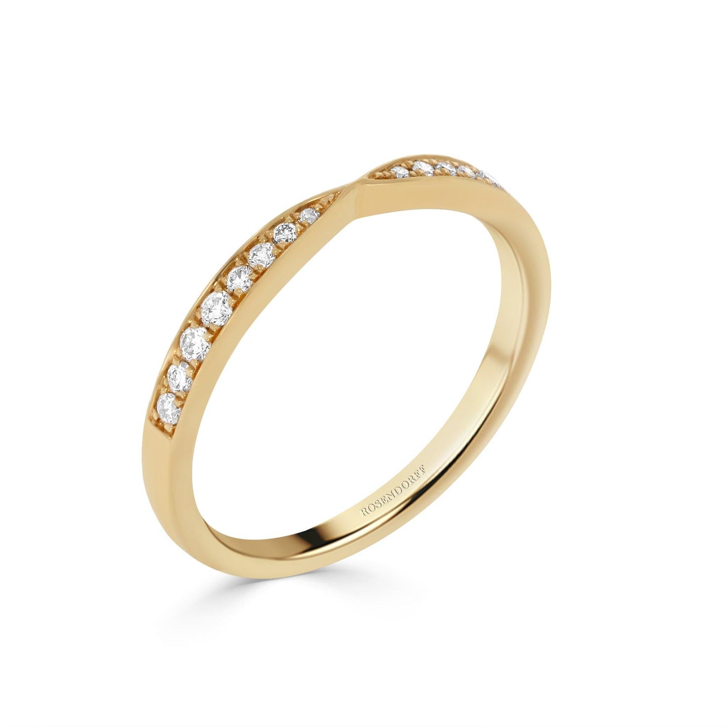 Bow-Tie Pave Set Band in Yellow Gold - Rosendorff Diamond Jewellers
