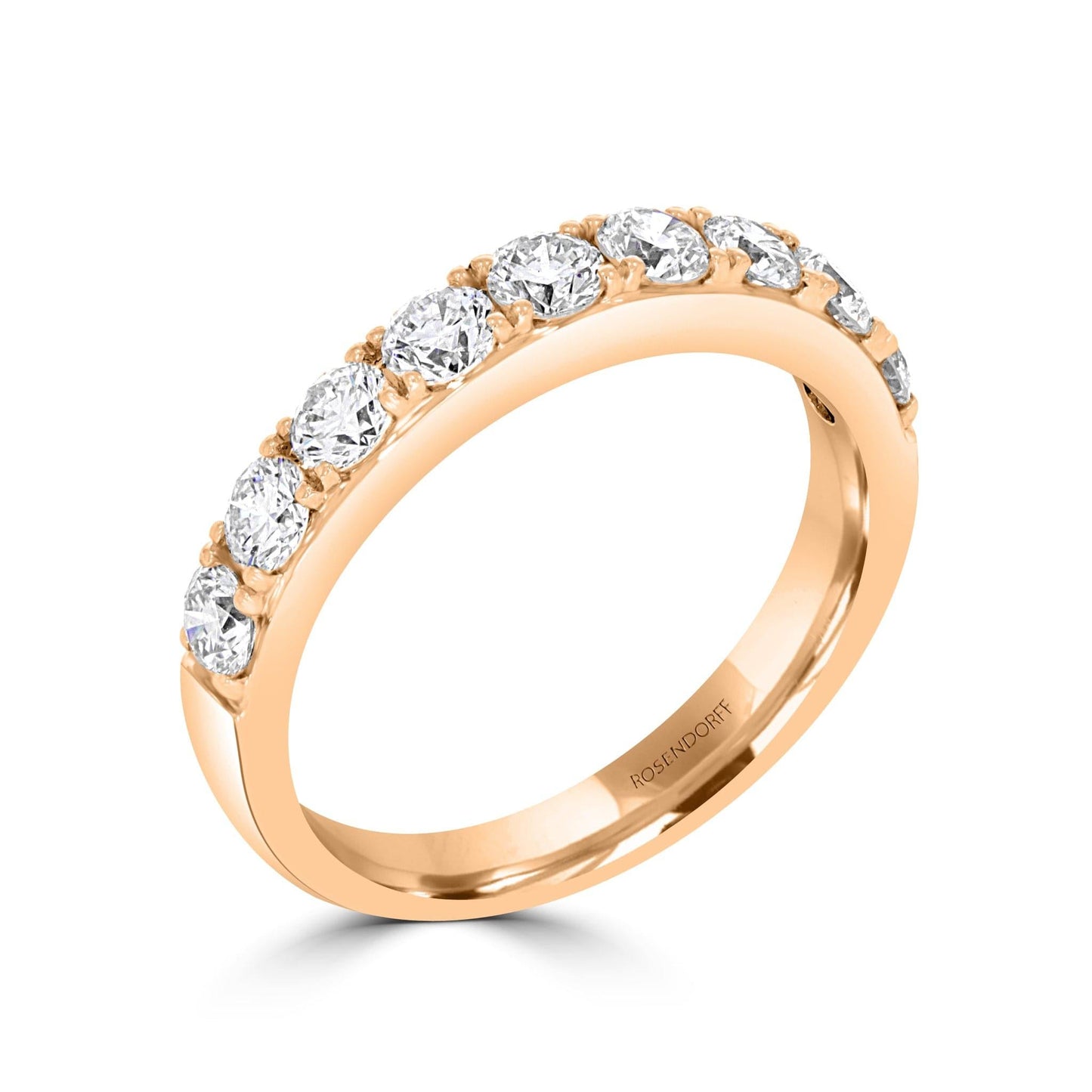 Diamond Claw Set Rose Gold Band 0.85ct - Rosendorff Diamond Jewellers