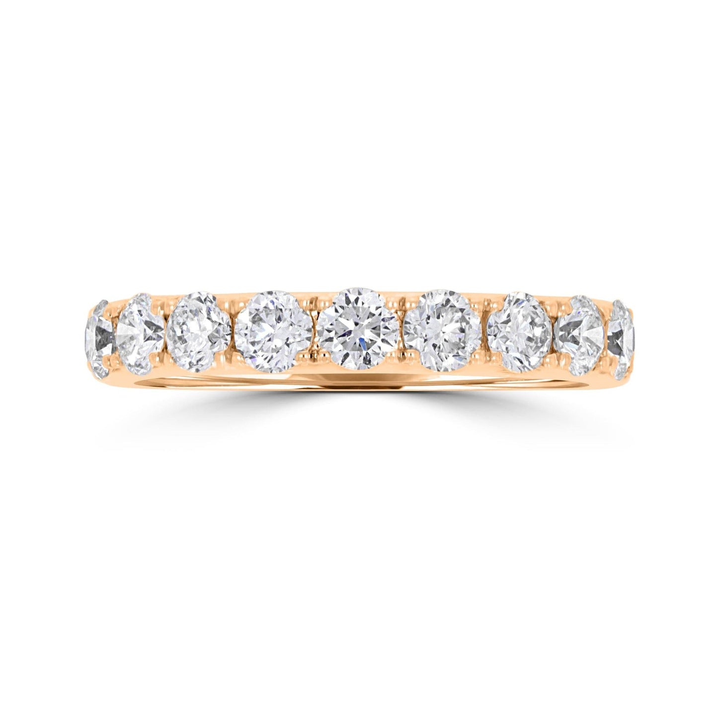 Diamond Claw Set Rose Gold Band 0.85ct - Rosendorff Diamond Jewellers