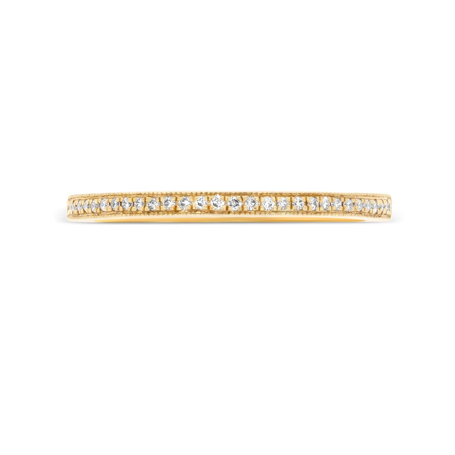 Pavé Millgrain 0.08ct Diamond Band in Yellow Gold - Rosendorff Diamond Jewellers