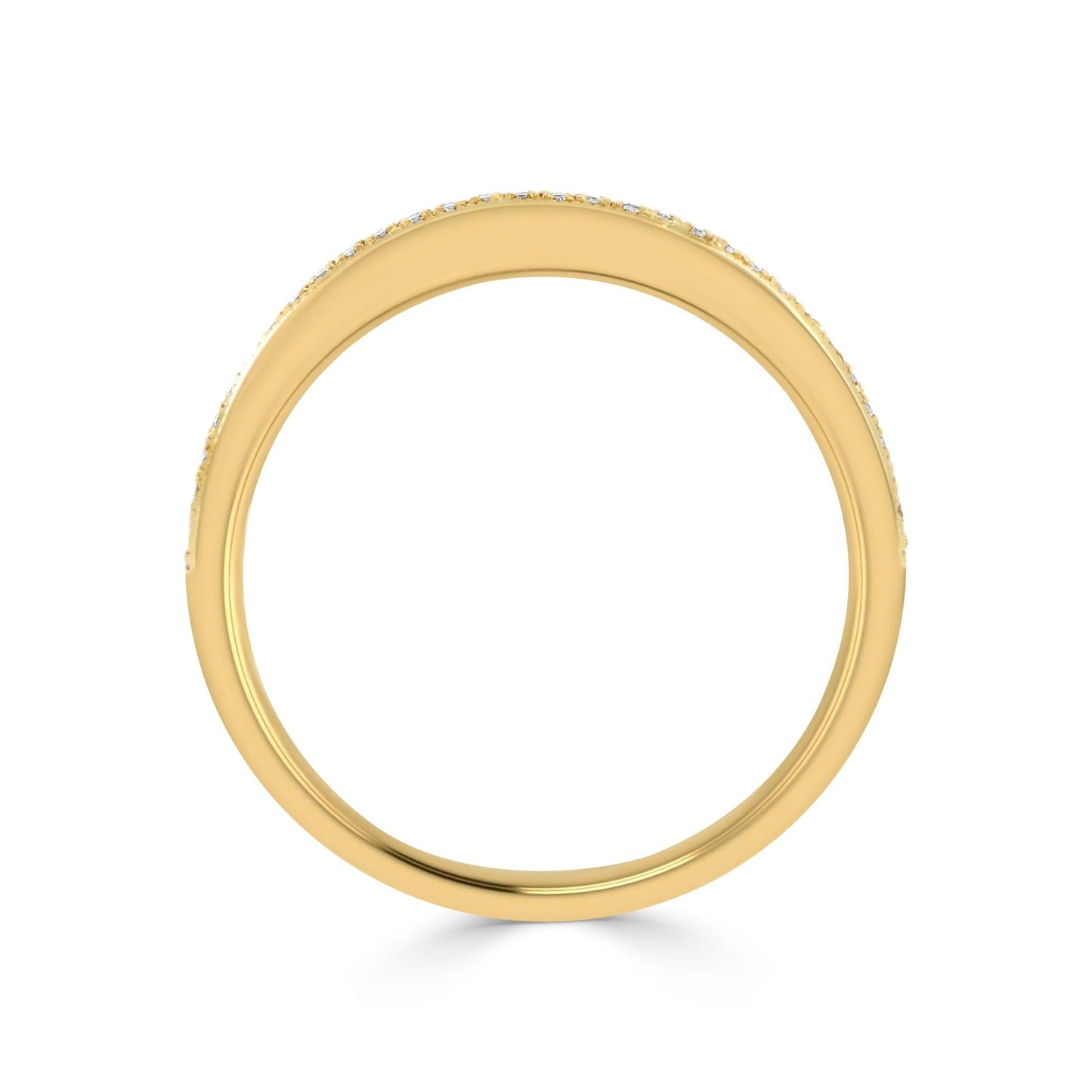 Pavé Millgrain 0.08ct Diamond Band in Yellow Gold - Rosendorff Diamond Jewellers