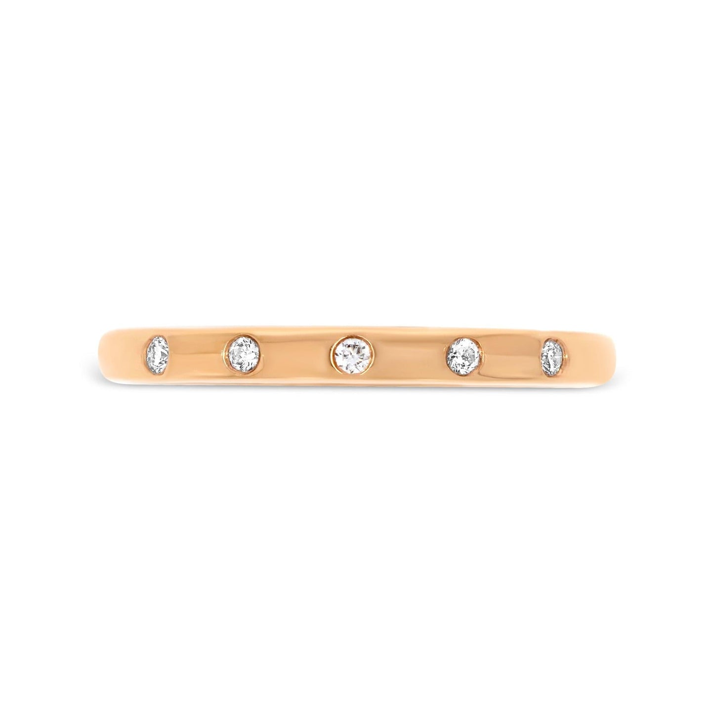 Gypsy Set Diamond Band in Rose Gold - Rosendorff Diamond Jewellers