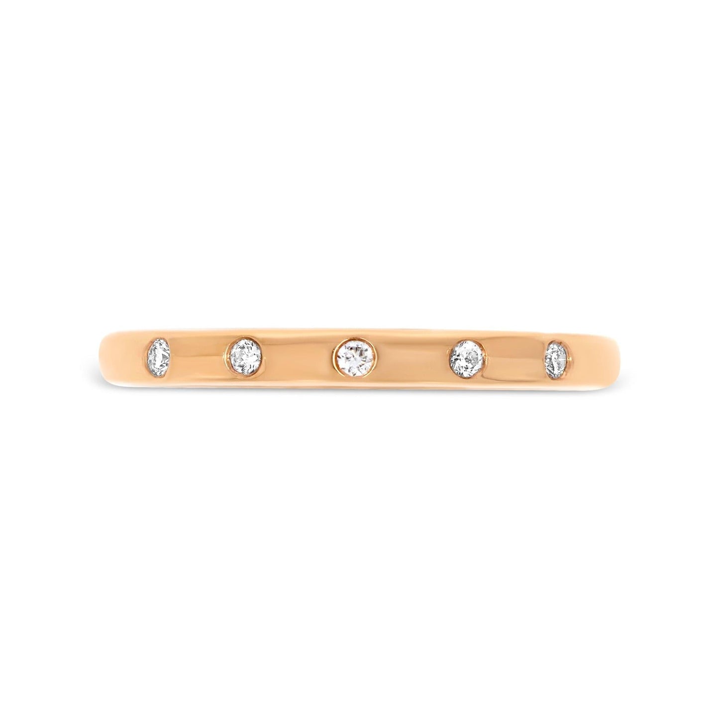 Gypsy Set Diamond Band in Rose Gold - Rosendorff Diamond Jewellers