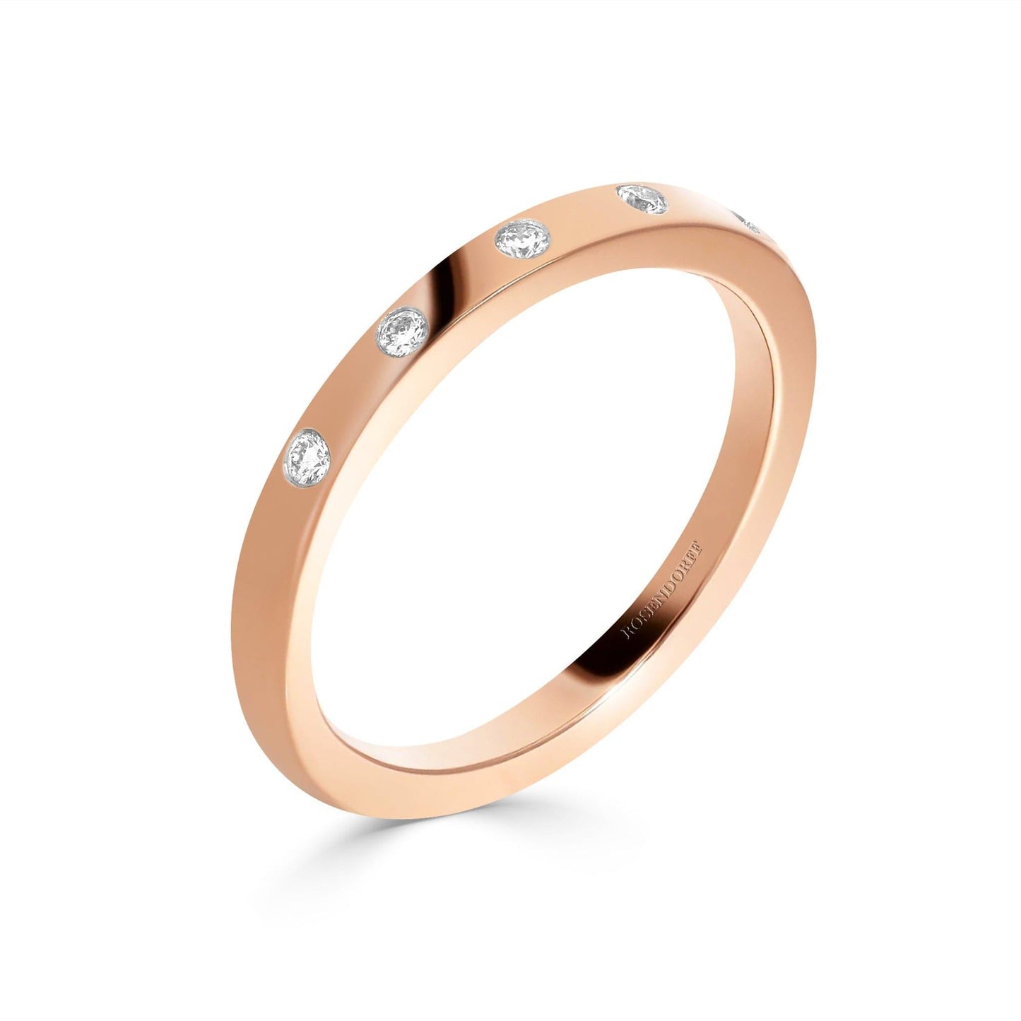 Gypsy Set Diamond Band in Rose Gold - Rosendorff Diamond Jewellers