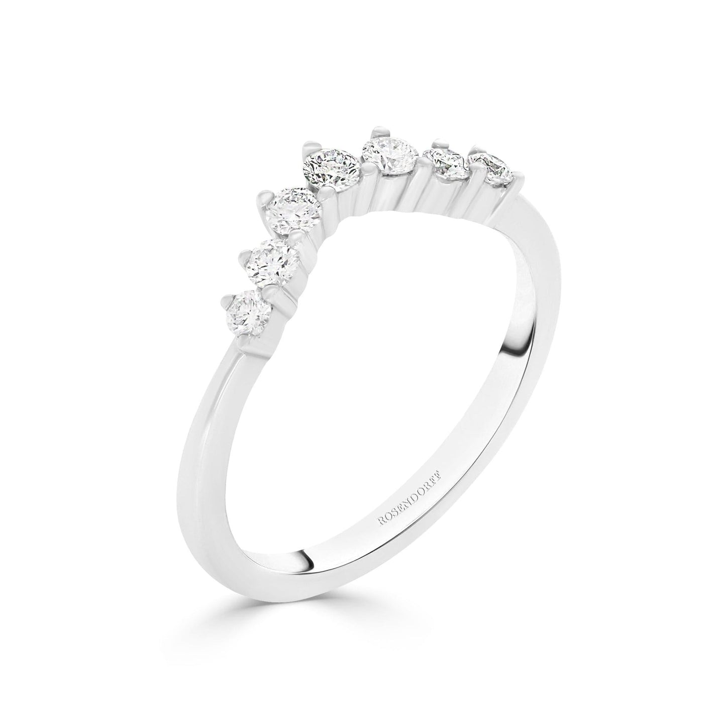 Curved Diamond Crown Ring | 18ct White Gold