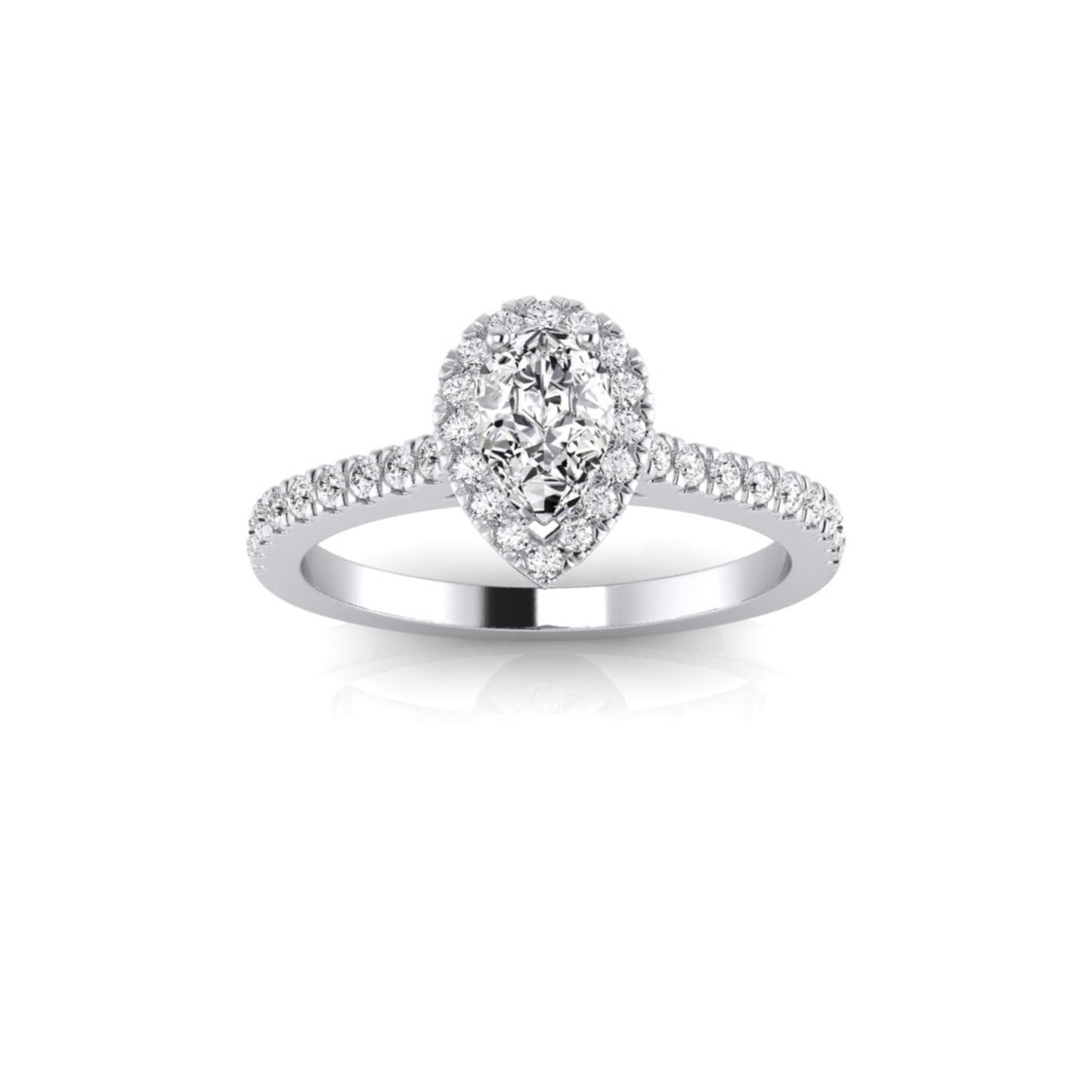 Janet Pear Diamond Halo Ring