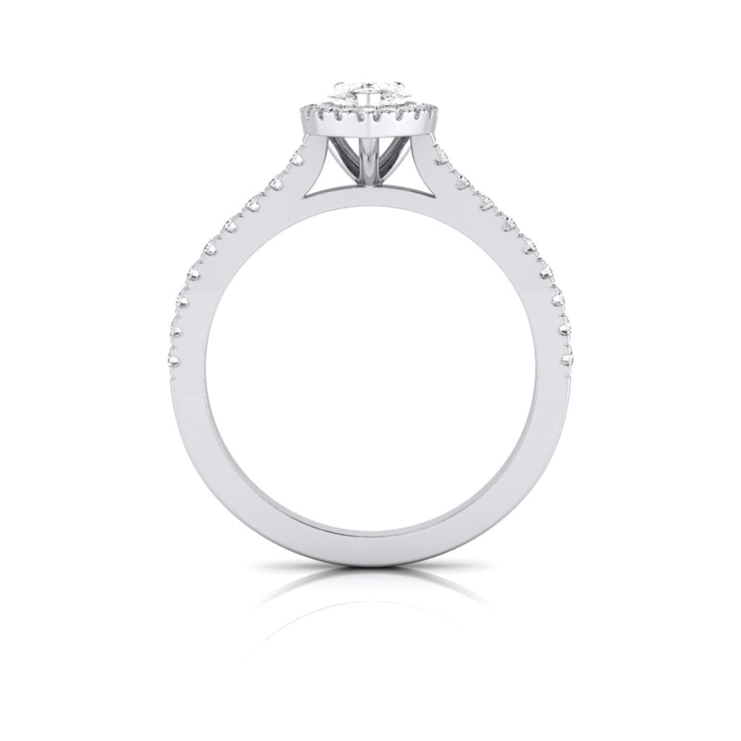 Janet Pear Diamond Halo Ring