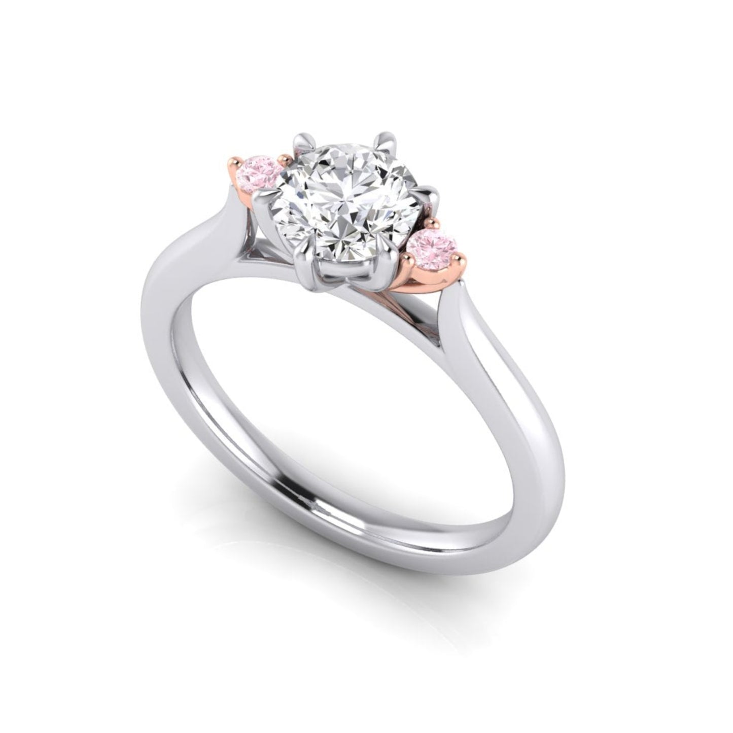 Heidi Pink & White Diamond Trilogy Ring