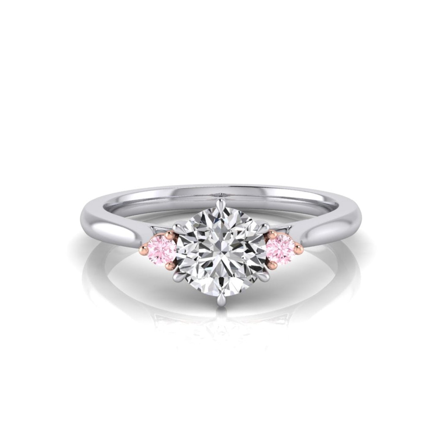 Heidi Pink & White Diamond Trilogy Ring