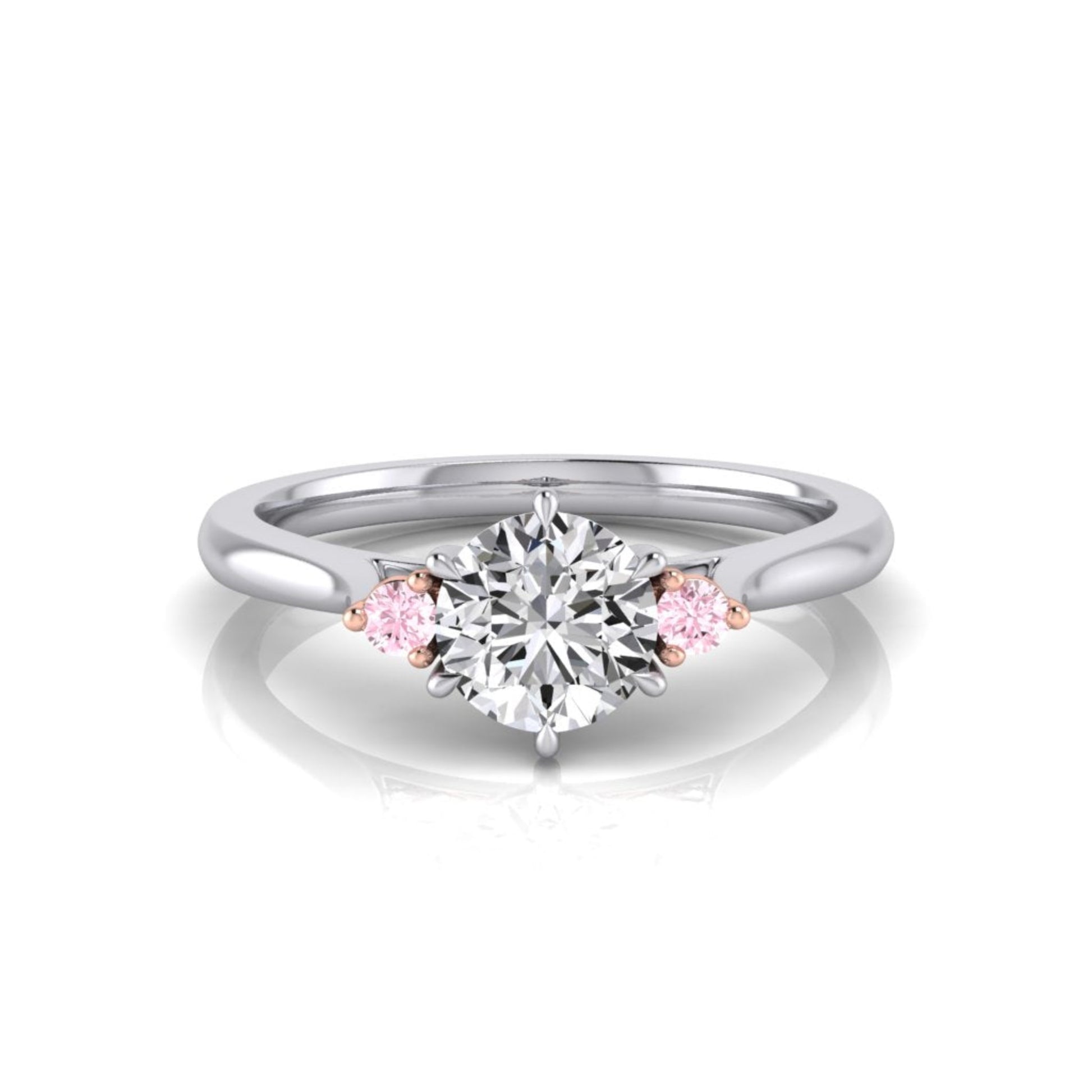 Heidi Pink & White Diamond Trilogy Ring