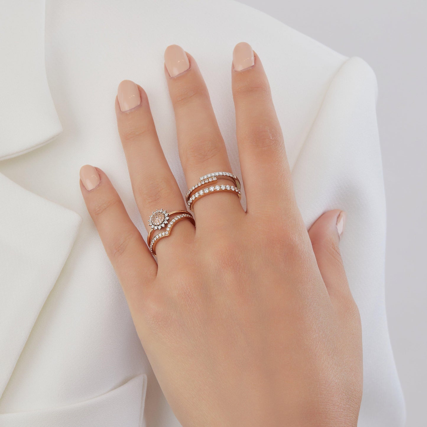 Eminence Pinks Diamond Sunflower Ring - Rosendorff Diamond Jewellers