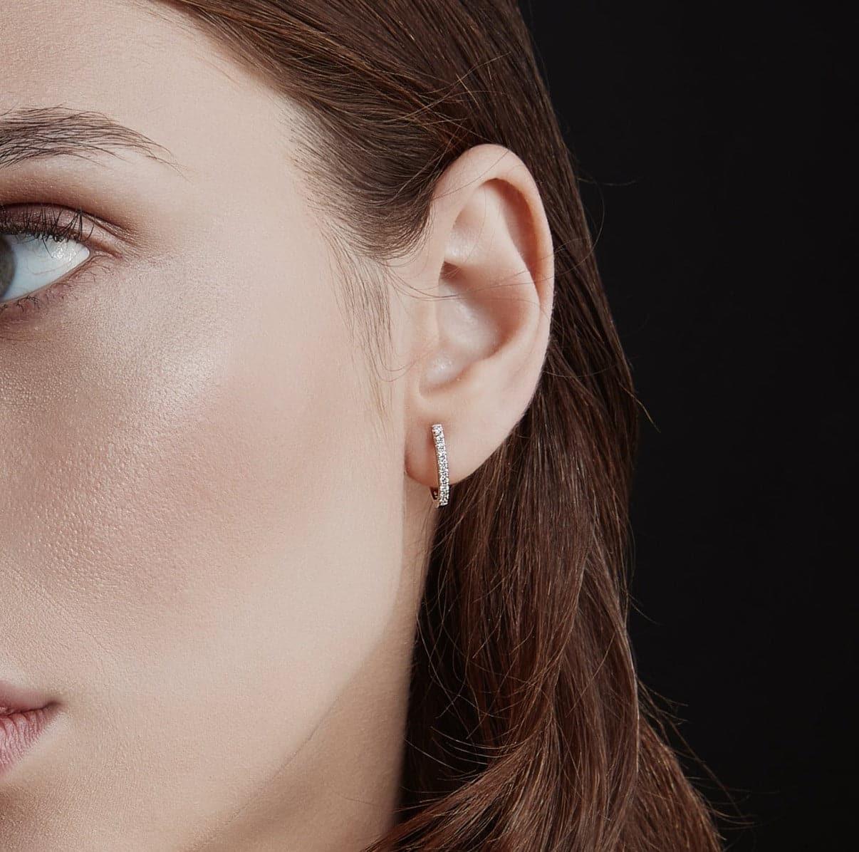 Timeless Hoop Diamond Earrings 14mm - Rosendorff Diamond Jewellers