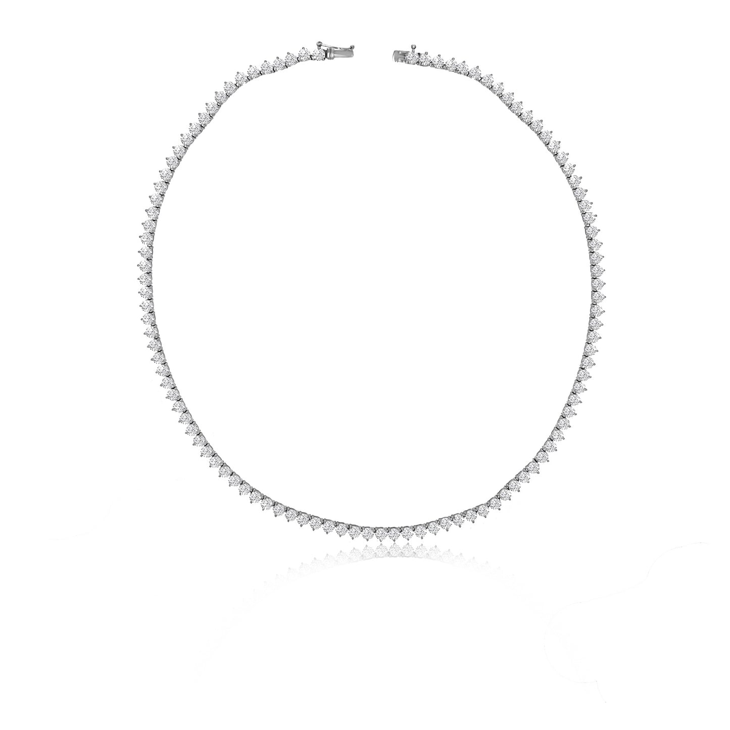 10k Tennis Necklace 3 Claw Set