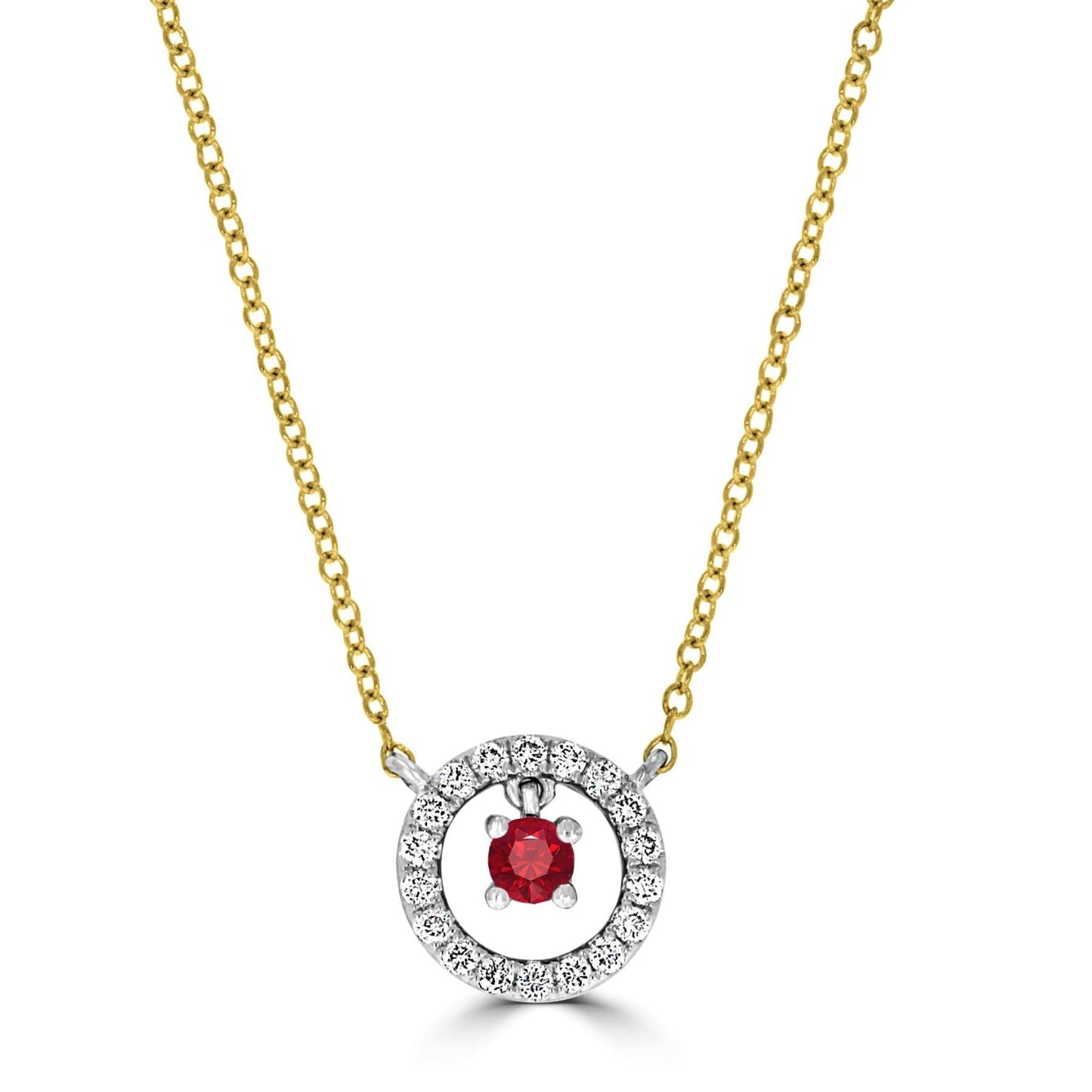 Floating Halo Ruby & Diamond Pendant - Rosendorff Diamond Jewellers