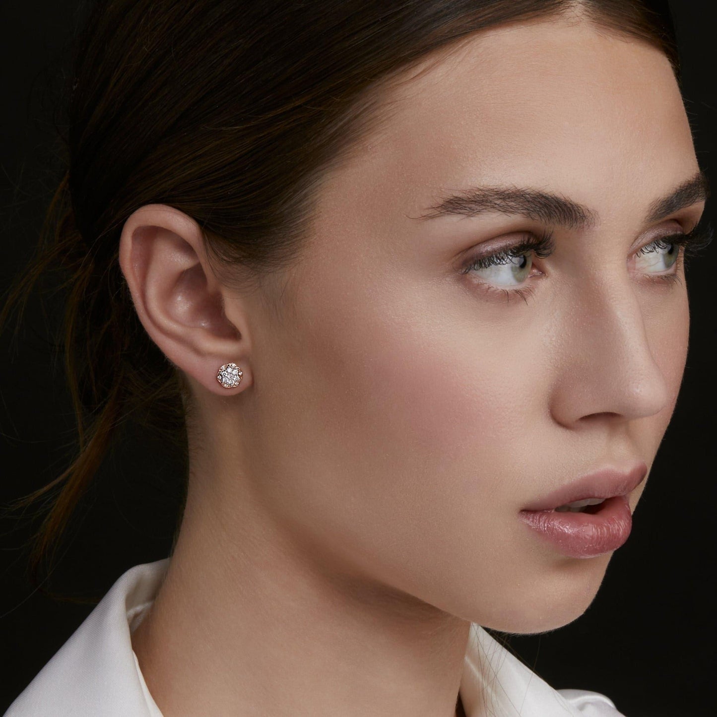 Hex Cluster Diamond Stud Earrings