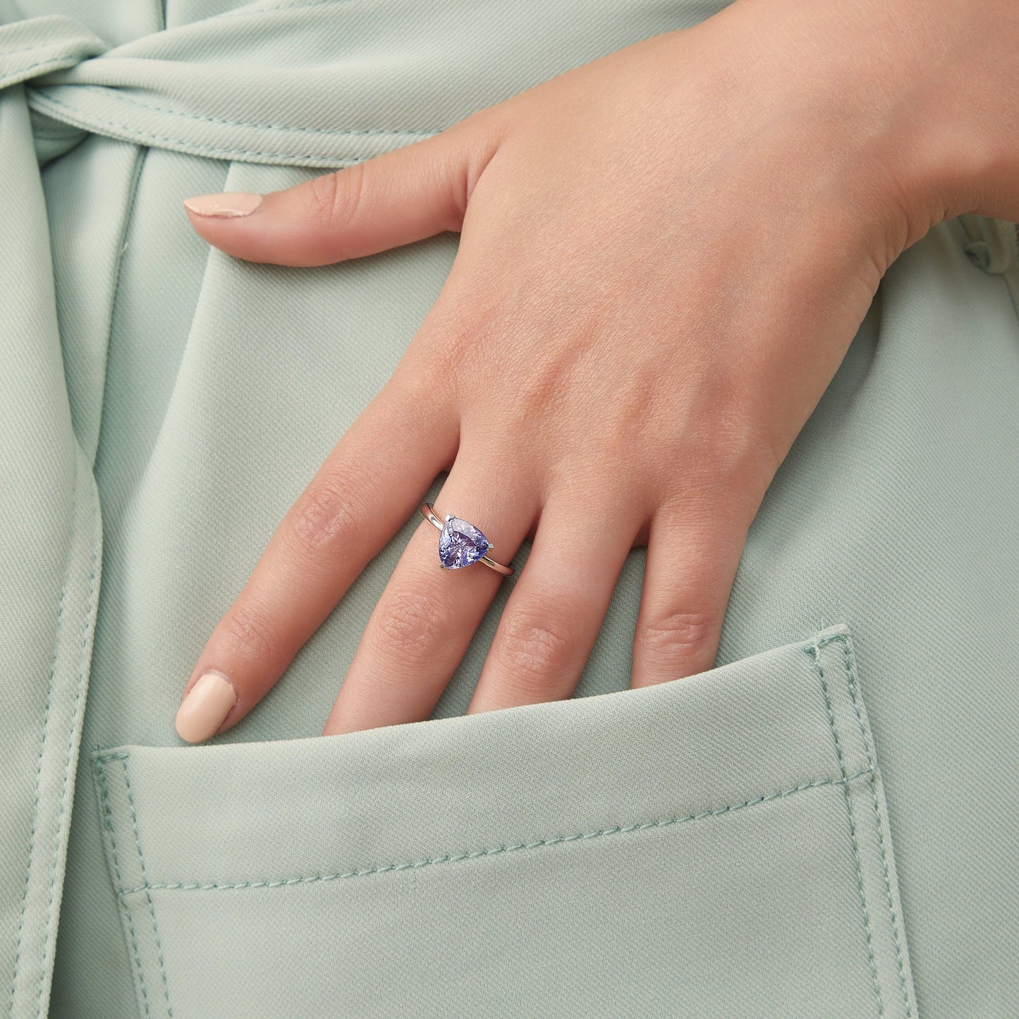 Solitaire Trilliant Tanzanite Ring - Rosendorff Diamond Jewellers