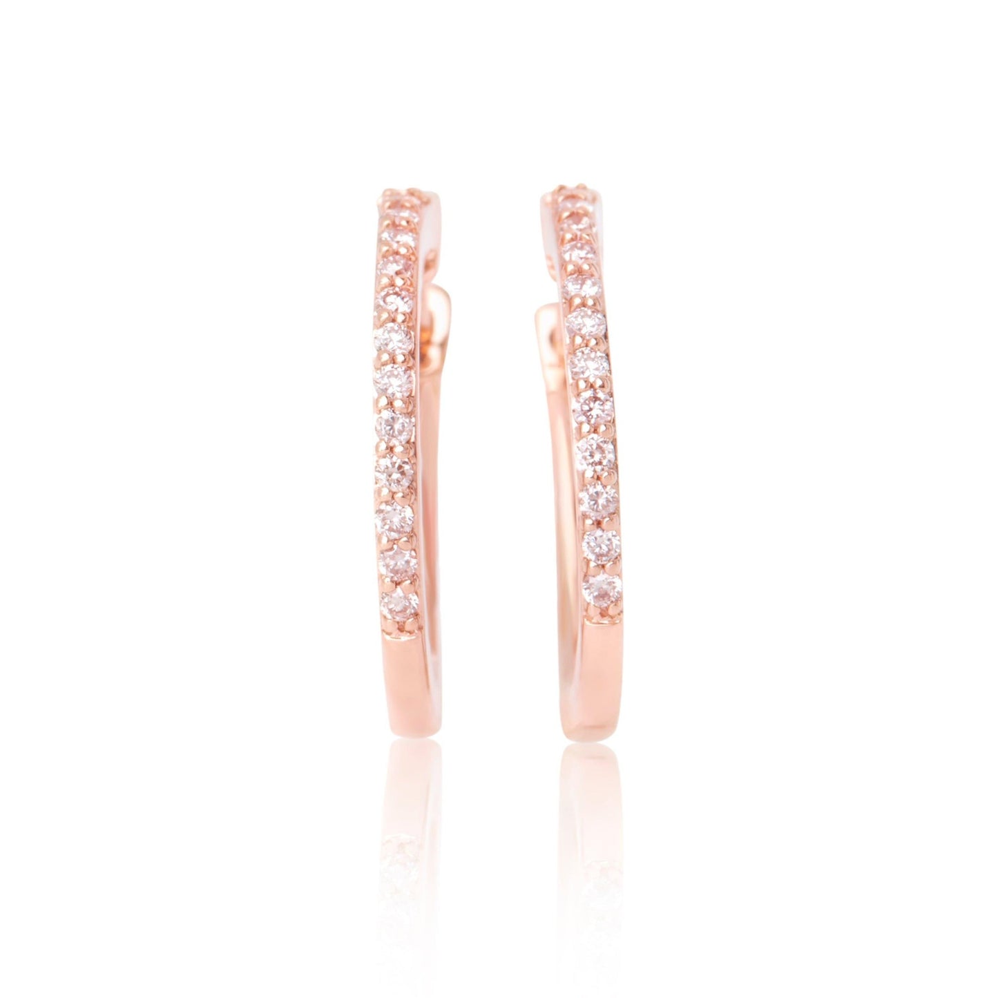 Eminence Pinks Diamond Claw Set Hoops - Rosendorff Diamond Jewellers