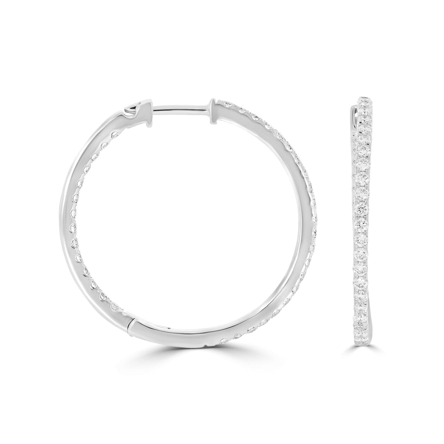 Medium Diamond Hoop Earrings