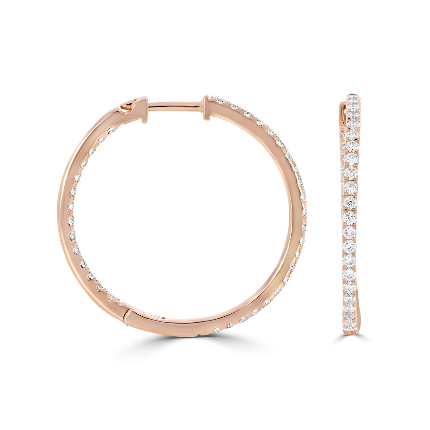 Medium Diamond Hoop Earrings