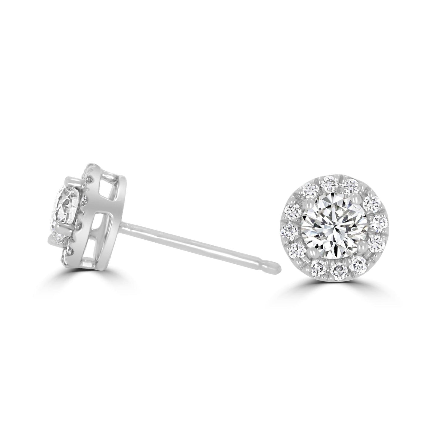 Halo Diamond Earrings 0.50tcw | White Gold - Rosendorff Diamond Jewellers
