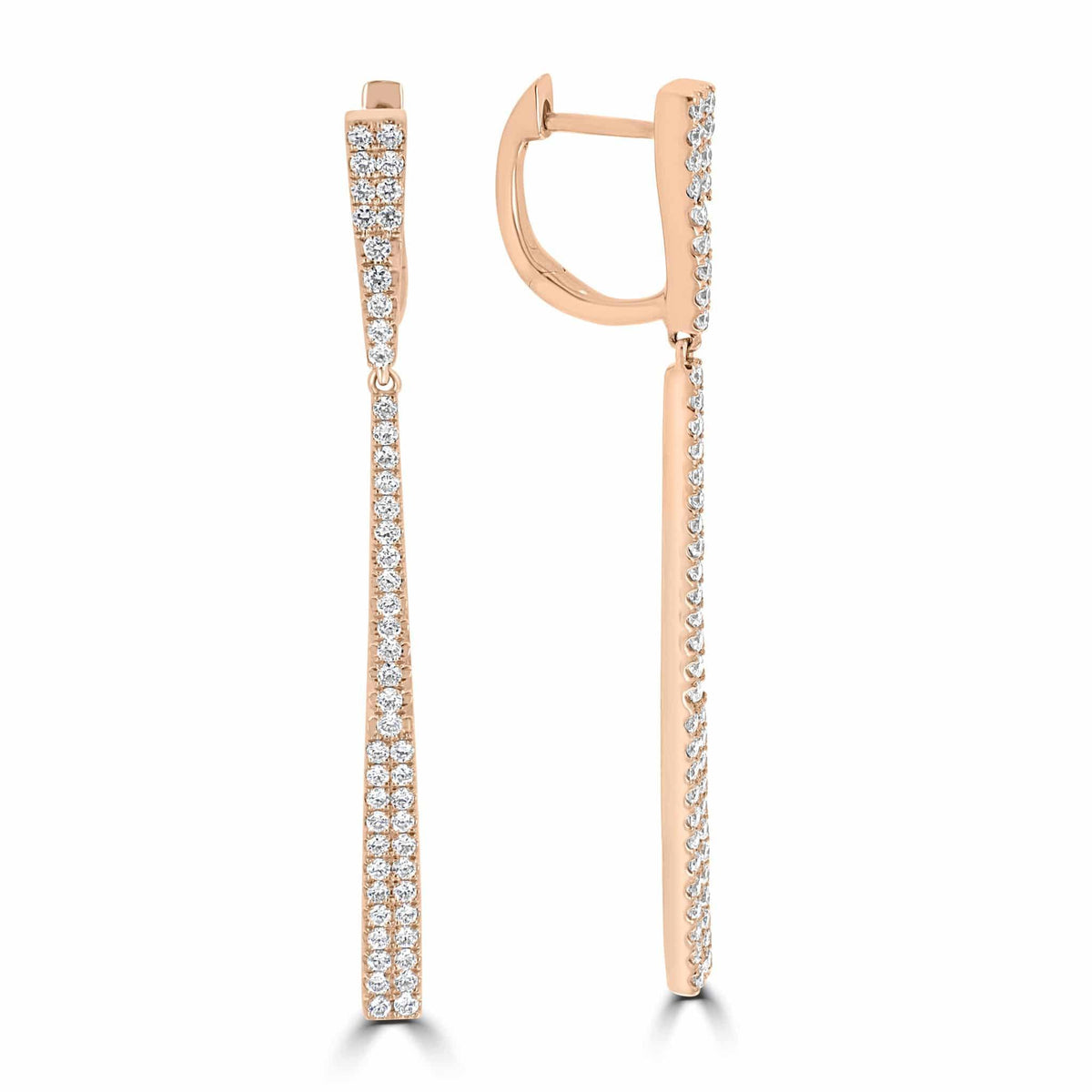 Diamond Bar Drop Earrings | 18ct Yellow Gold - Rosendorff Diamond Jewellers