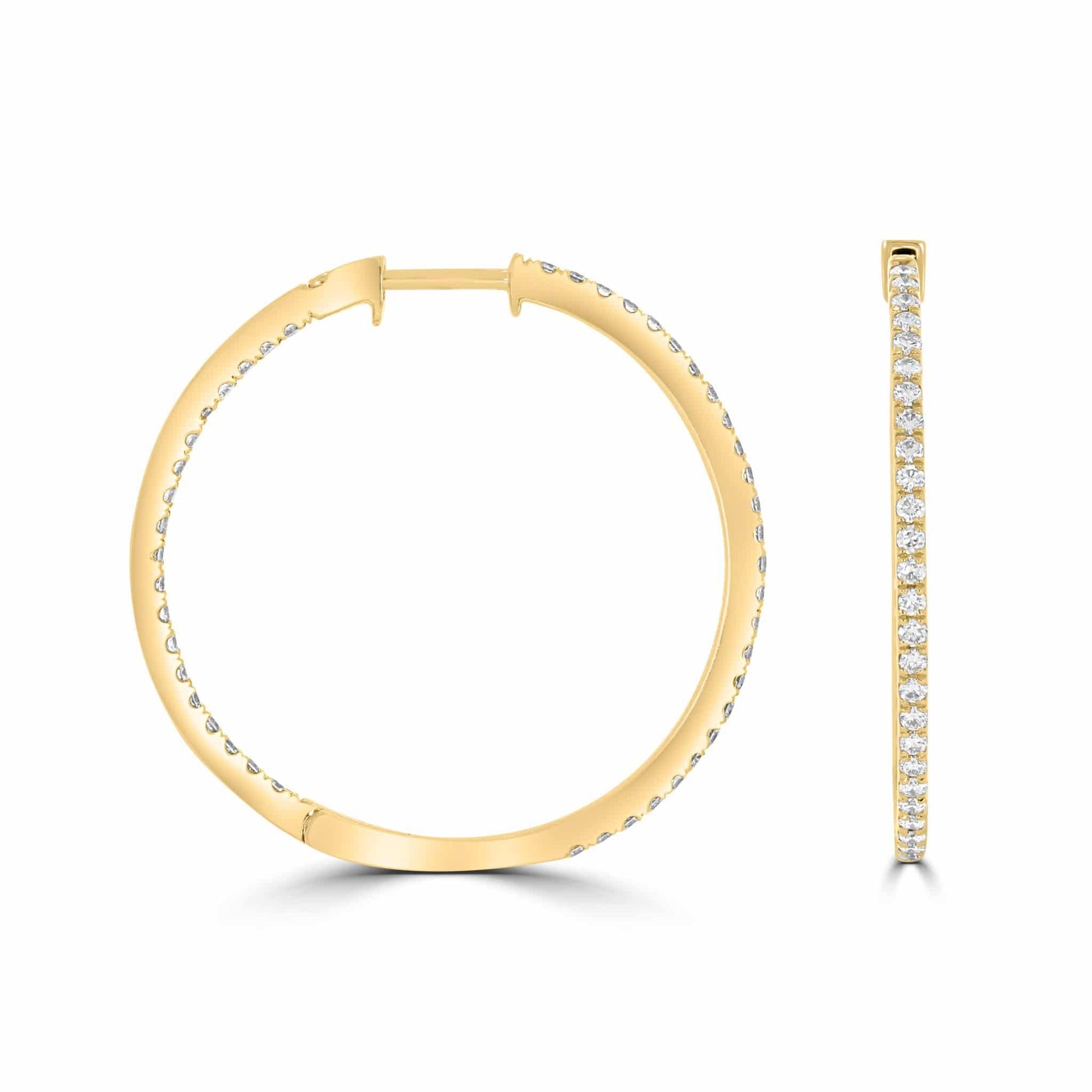 Diamond Hoop Earrings 31mm - Rosendorff Diamond Jewellers