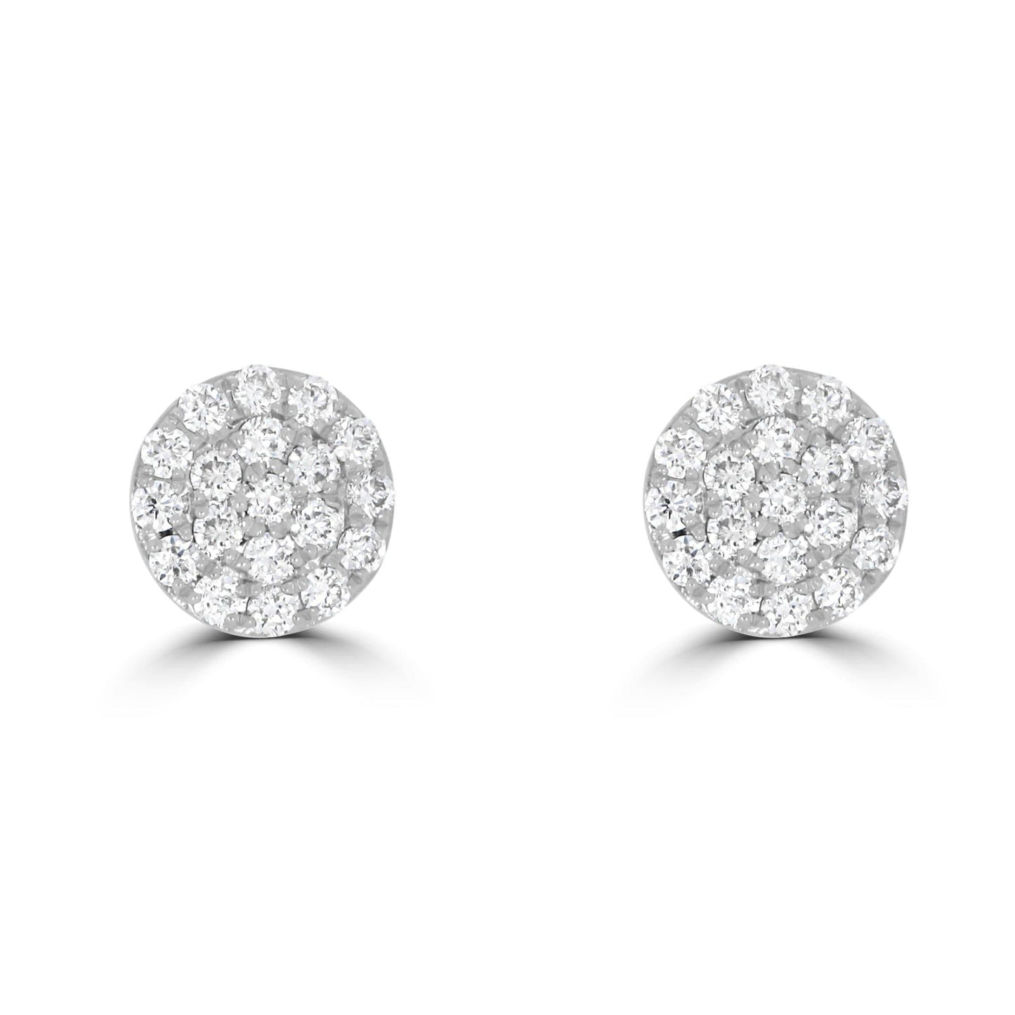 Diamond Cluster Stud Earrings | 18ct White Gold - Rosendorff Diamond Jewellers