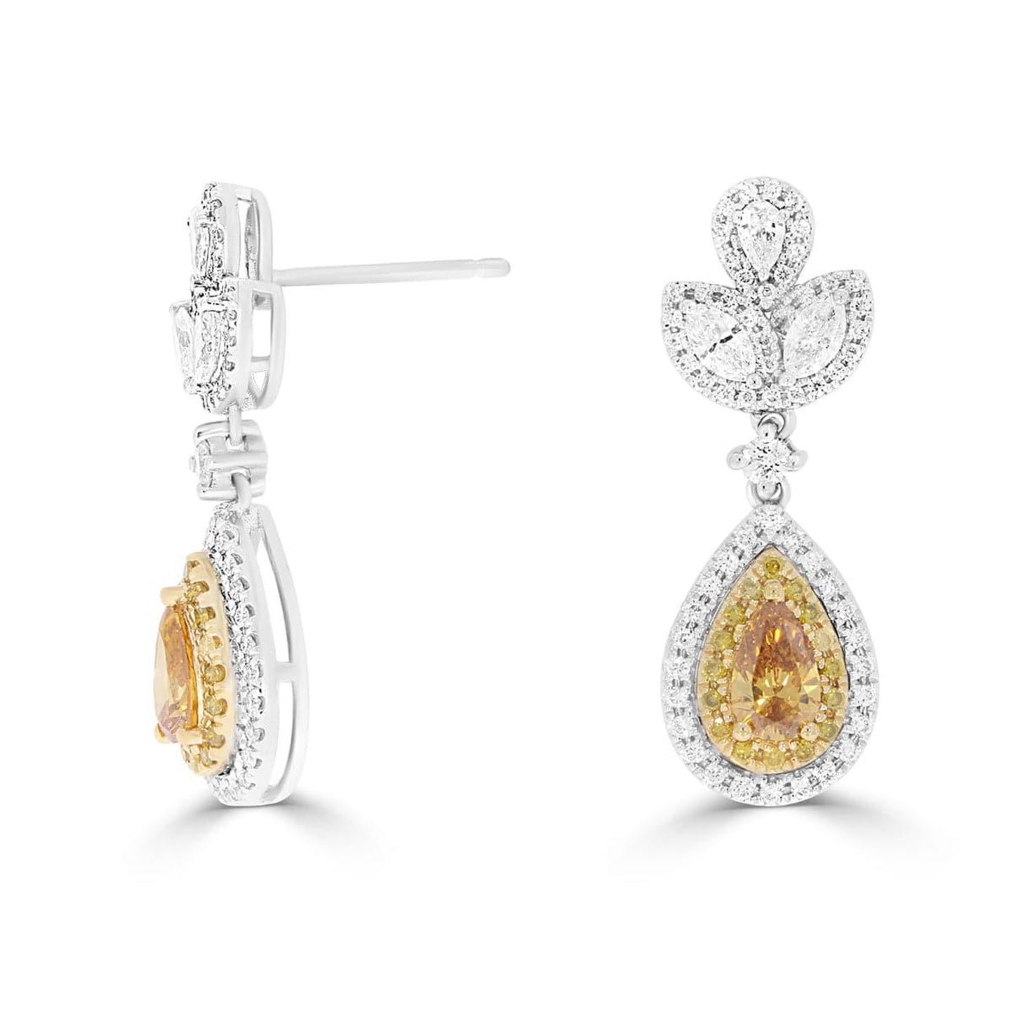 Natural Fancy Deep Yellow-Orange Earrings - Rosendorff Diamond Jewellers