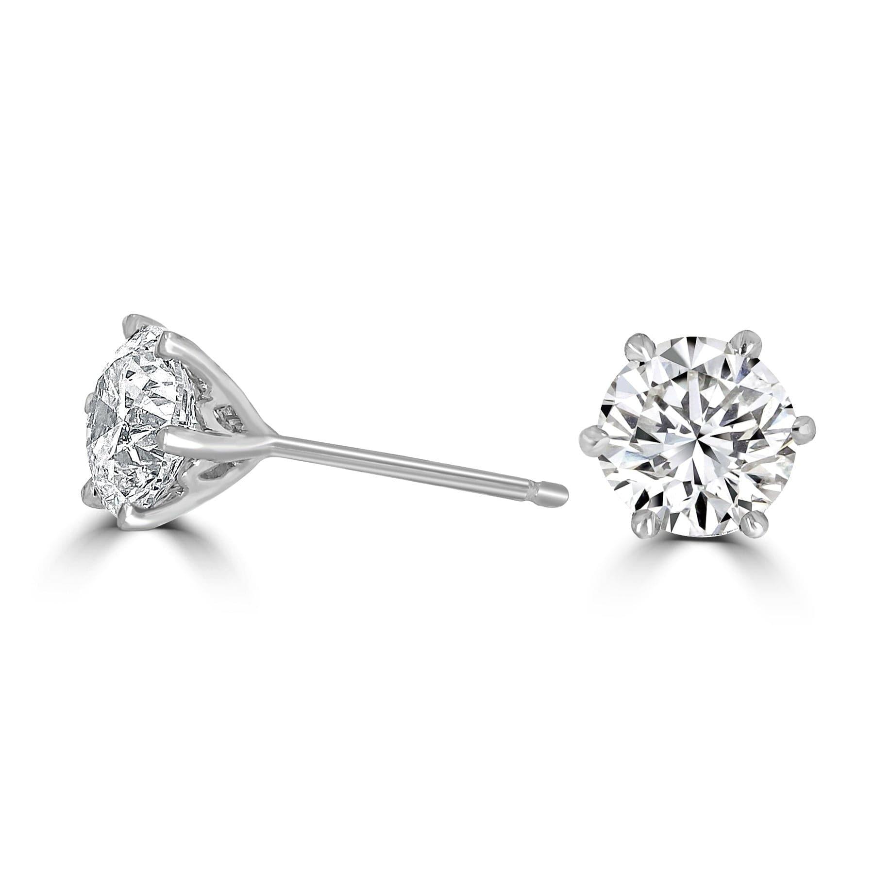 Timeless Diamond Earrings 1.40tcw | White Gold (6 claw) - Rosendorff Diamond Jewellers