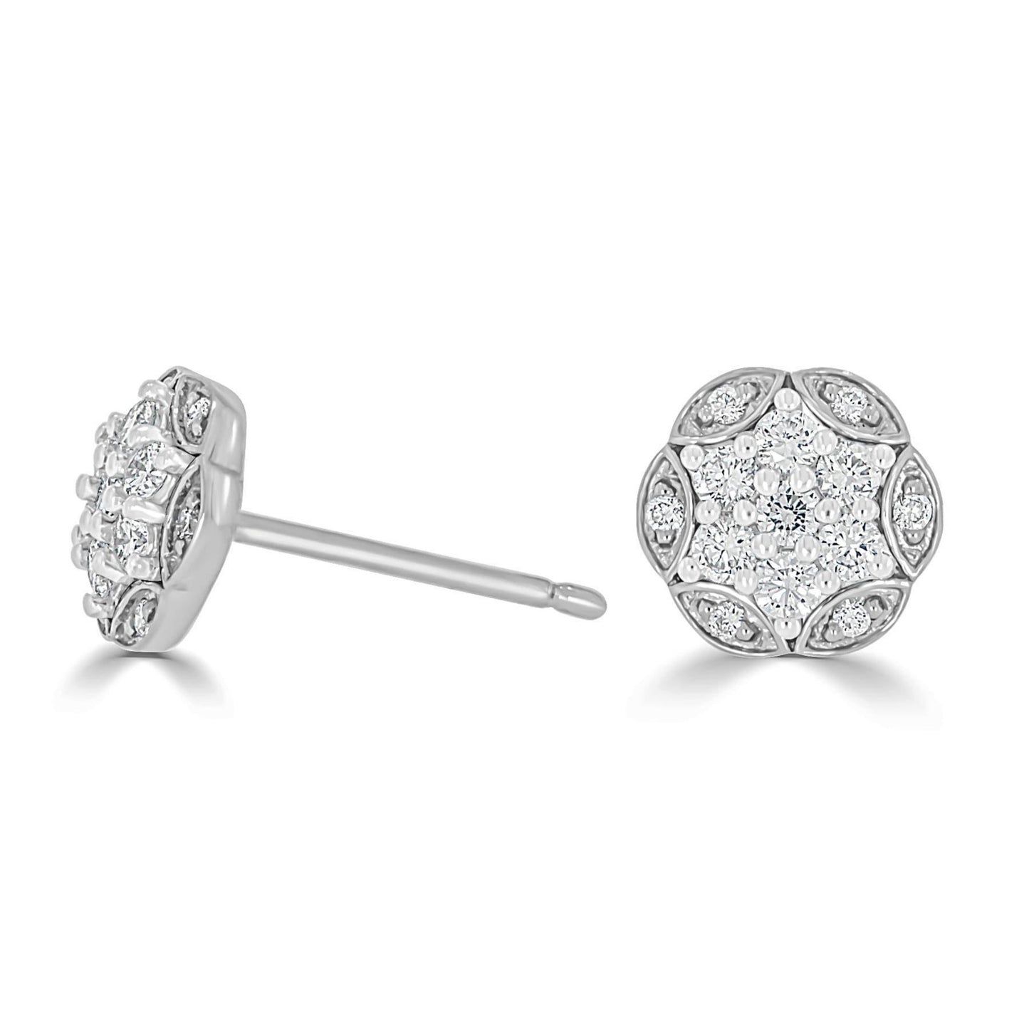 Hex Cluster Diamond Stud Earrings - Rosendorff Diamond Jewellers