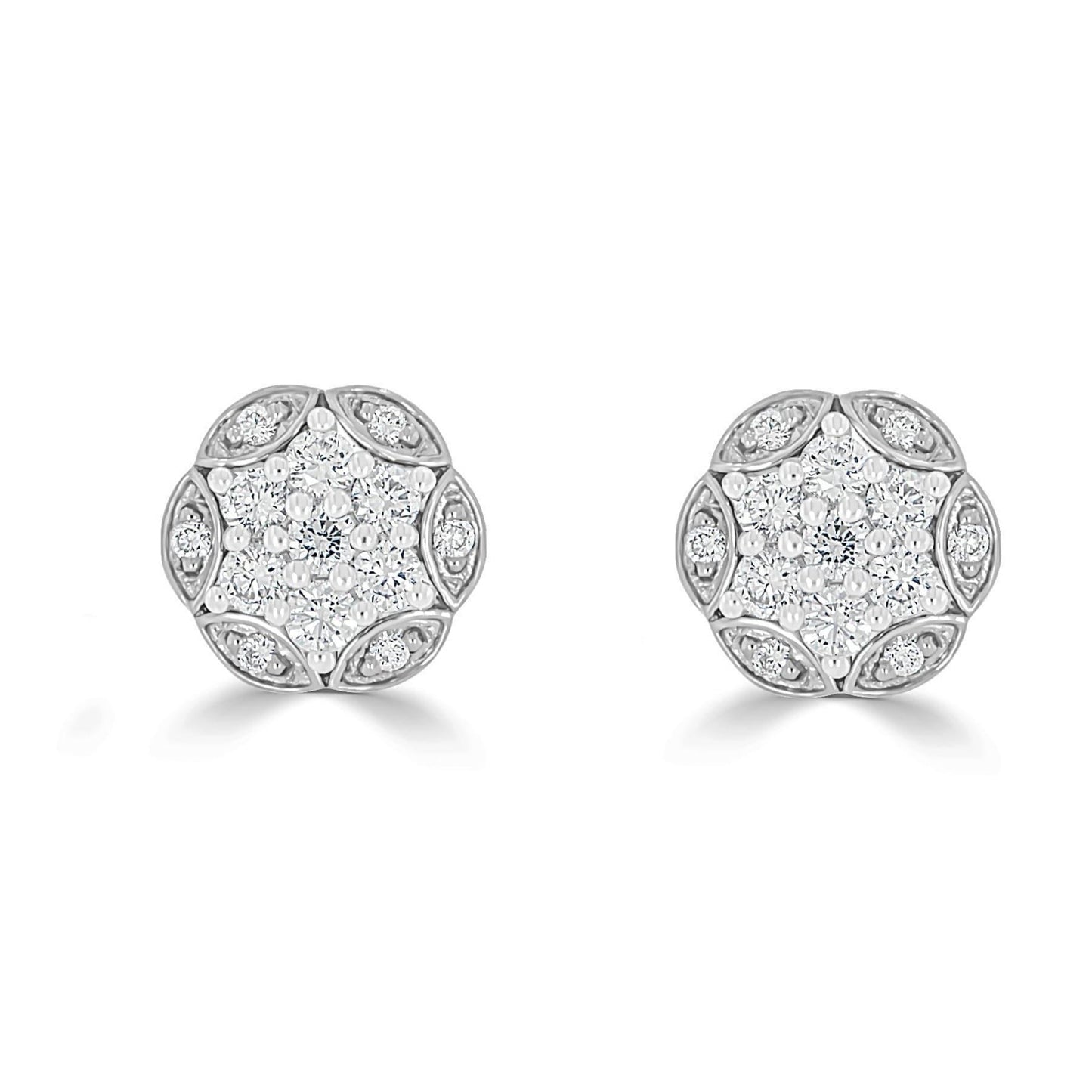 Hex Cluster Diamond Stud Earrings - Rosendorff Diamond Jewellers