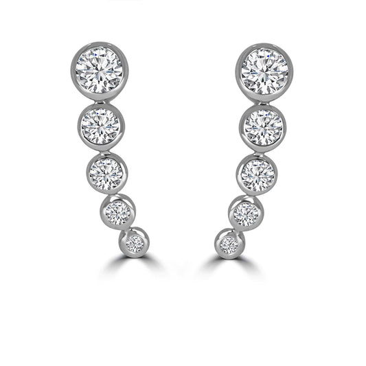 Bezel Curve Diamond Earrings - Rosendorff Diamond Jewellers