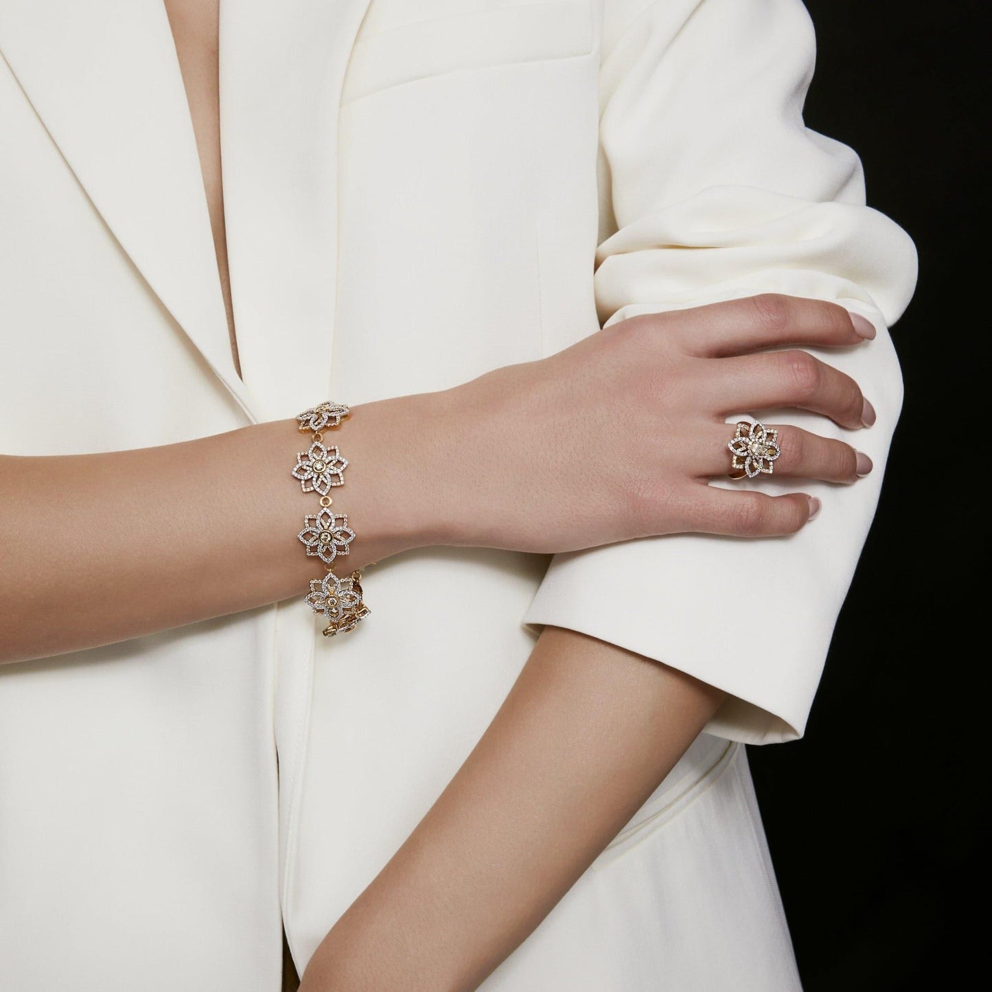 Blossom Yellow Diamond Link Bracelet - Rosendorff Diamond Jewellers