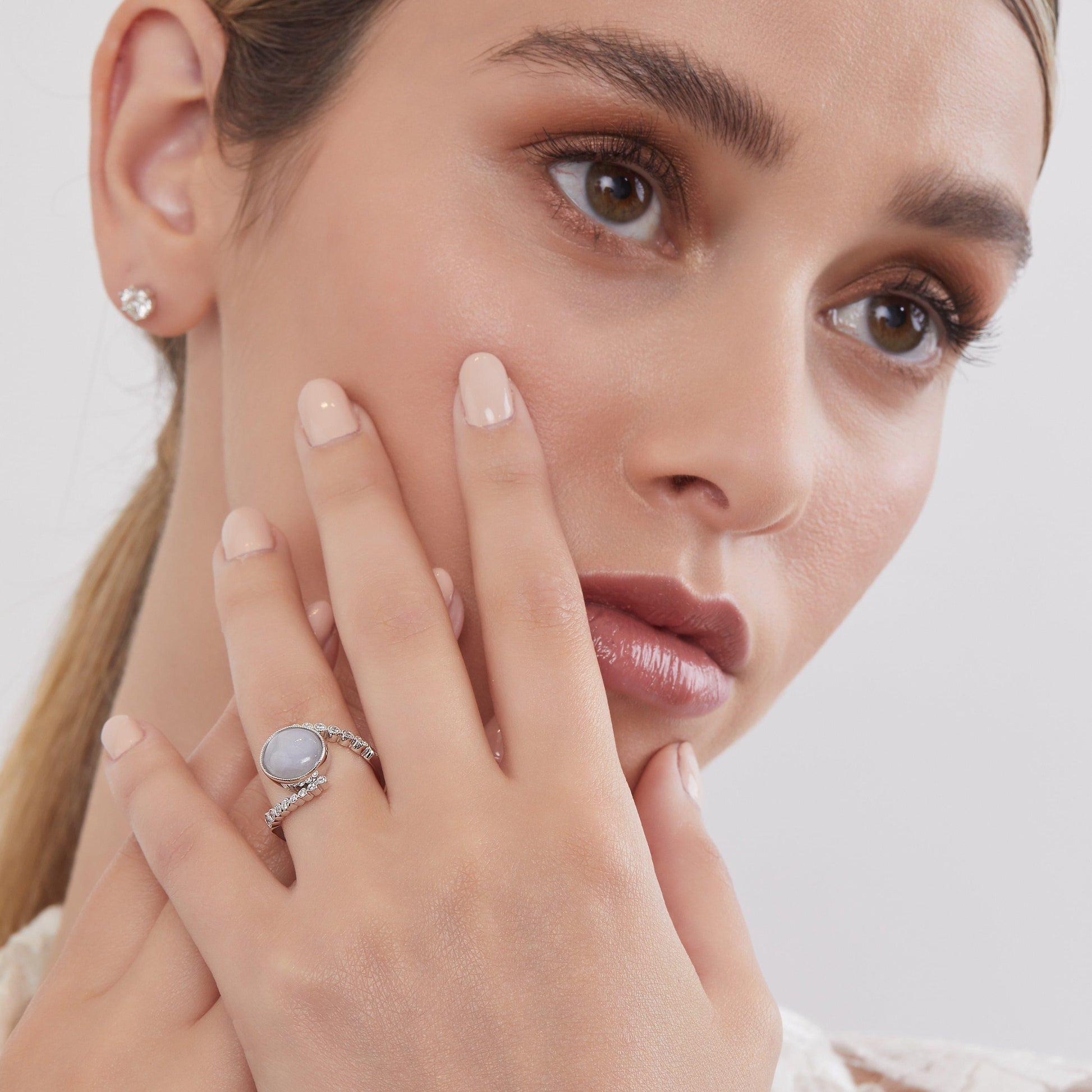 Grey Blue Star Sapphire and Diamond Bezel Ring - Rosendorff Diamond Jewellers