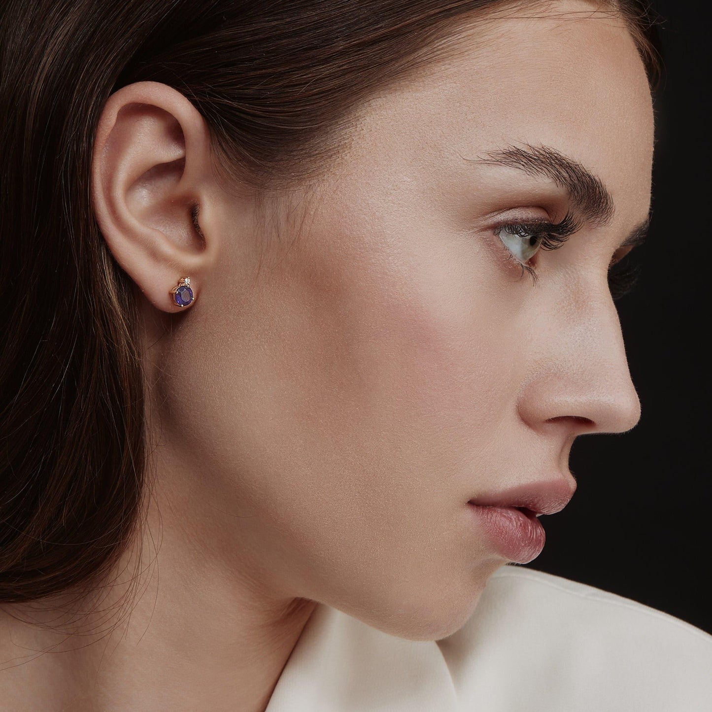 Amethyst Round Diamond Earrings | 18ct Yellow Gold - Rosendorff Diamond Jewellers