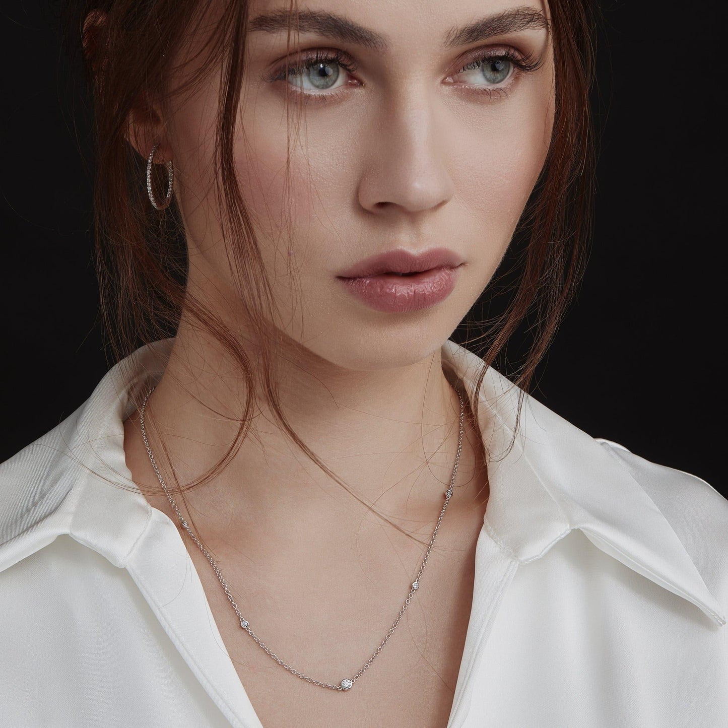 Diamond Hoop Earrings 25mm In Rose Gold - Rosendorff Diamond Jewellers