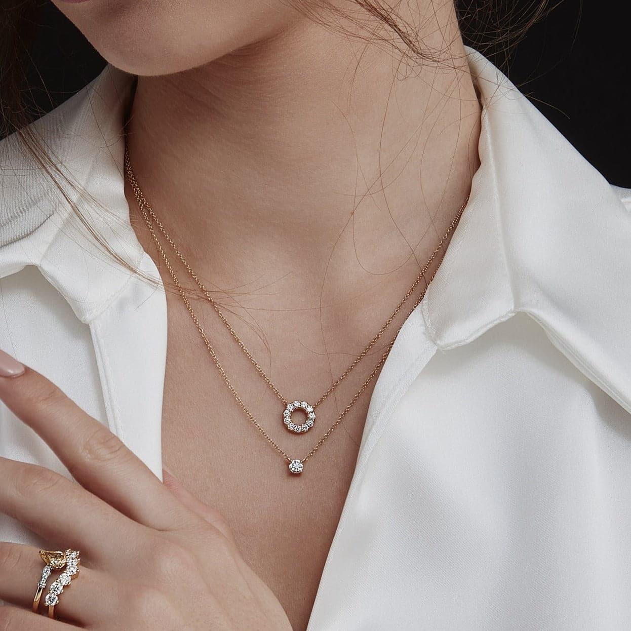 Circle of Life Small Diamond Pendant - 18ct Rose Gold - Rosendorff Diamond Jewellers