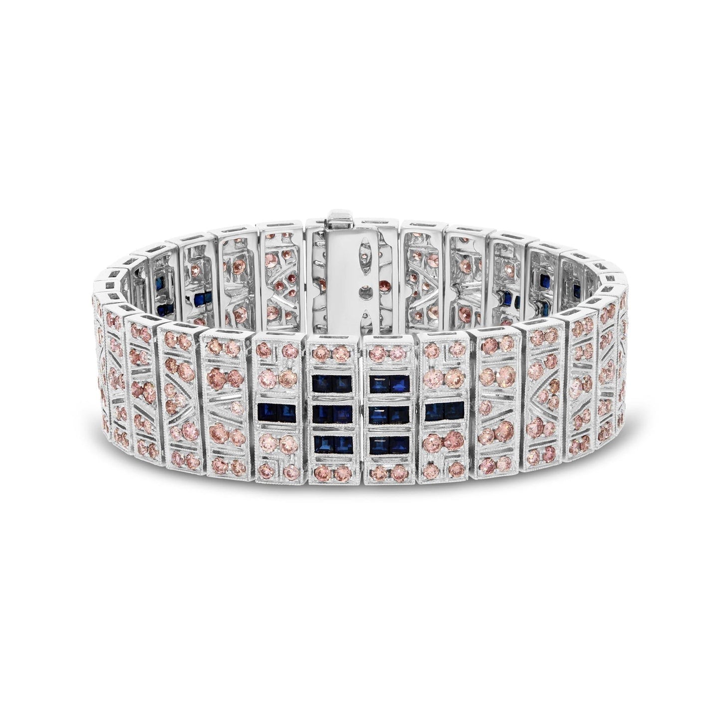 Argyle Pink Diamond & Sapphire Cuff - Rosendorff Diamond Jewellers