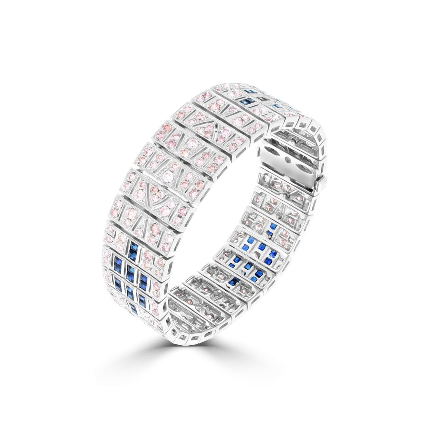 Argyle Pink Diamond & Sapphire Cuff - Rosendorff Diamond Jewellers