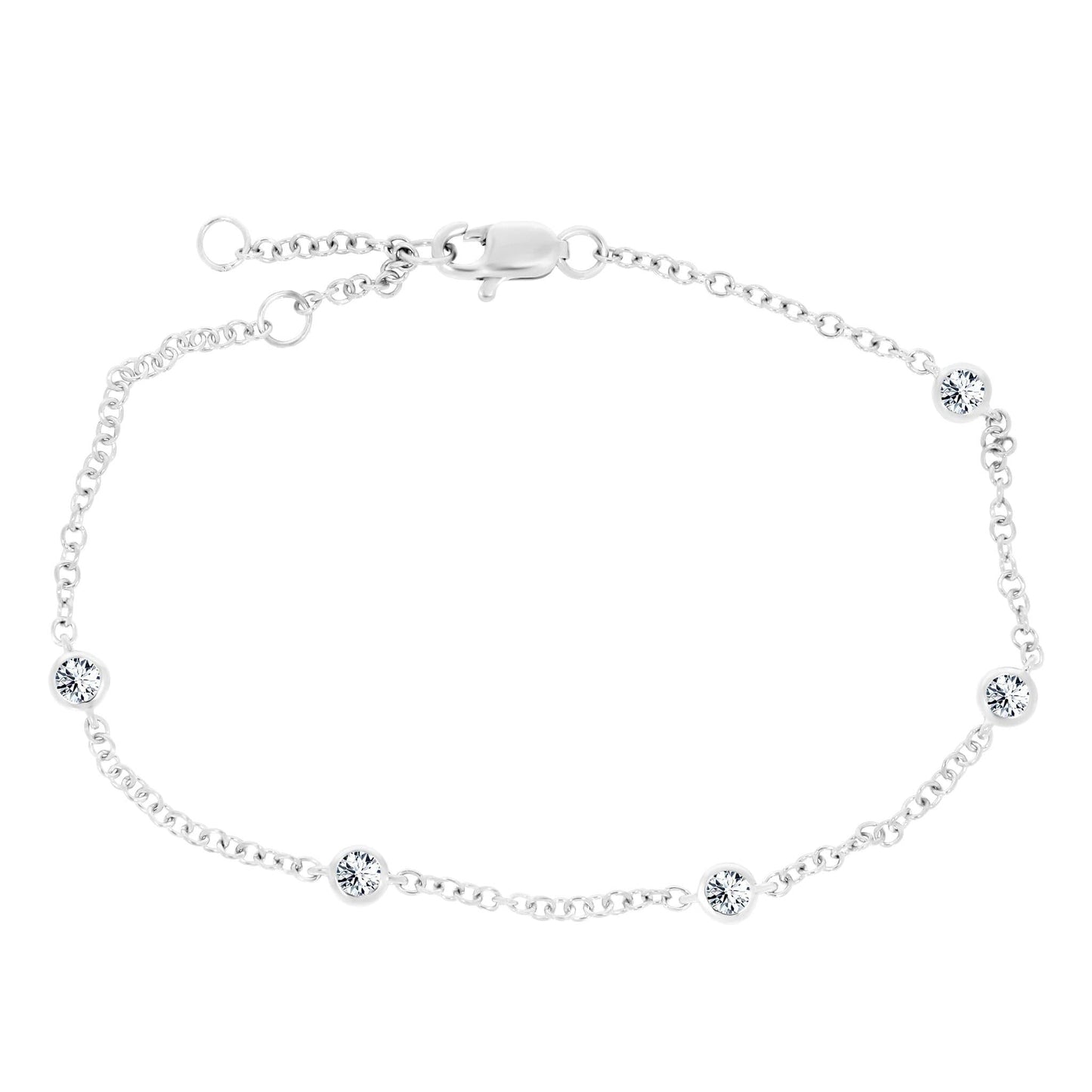 White Gold Timeless Bezel Set Diamond Bracelet - Rosendorff Diamond Jewellers