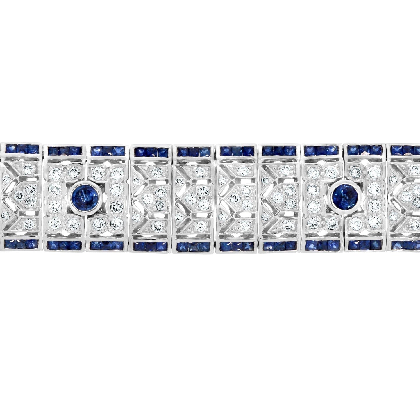 Art Deco Sapphire and Diamond Cuff - Rosendorff Diamond Jewellers